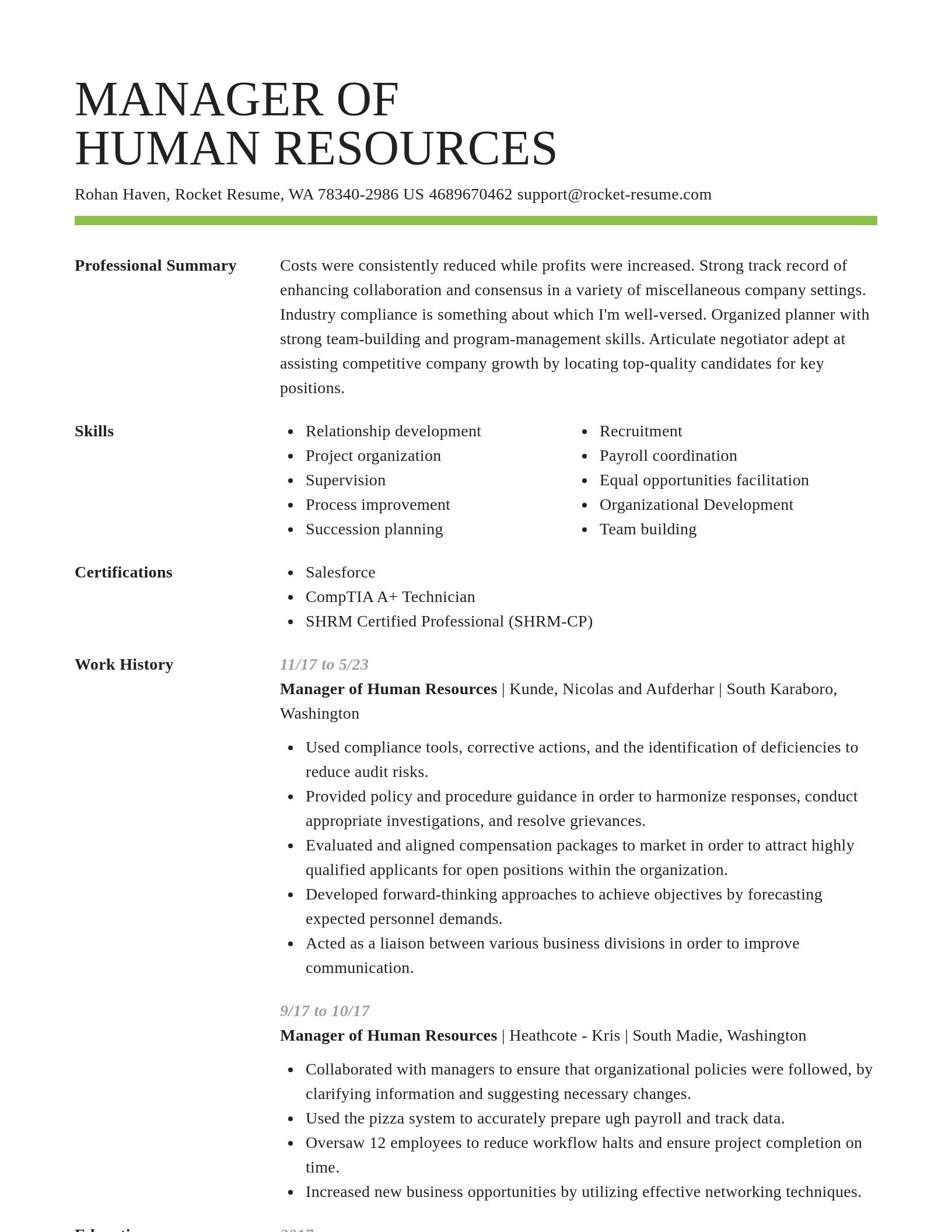 Smart resume template