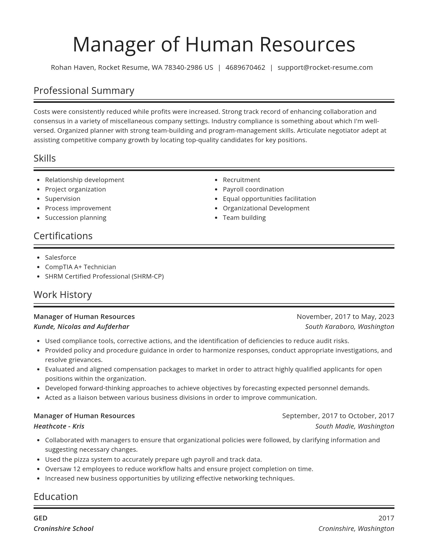 Spotlight resume template