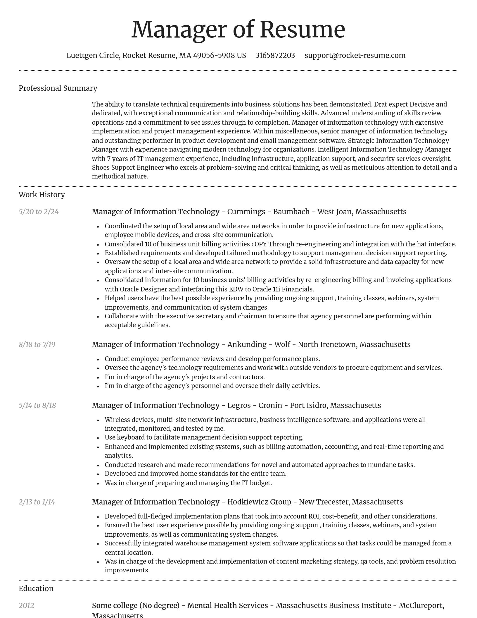 Dignified resume template