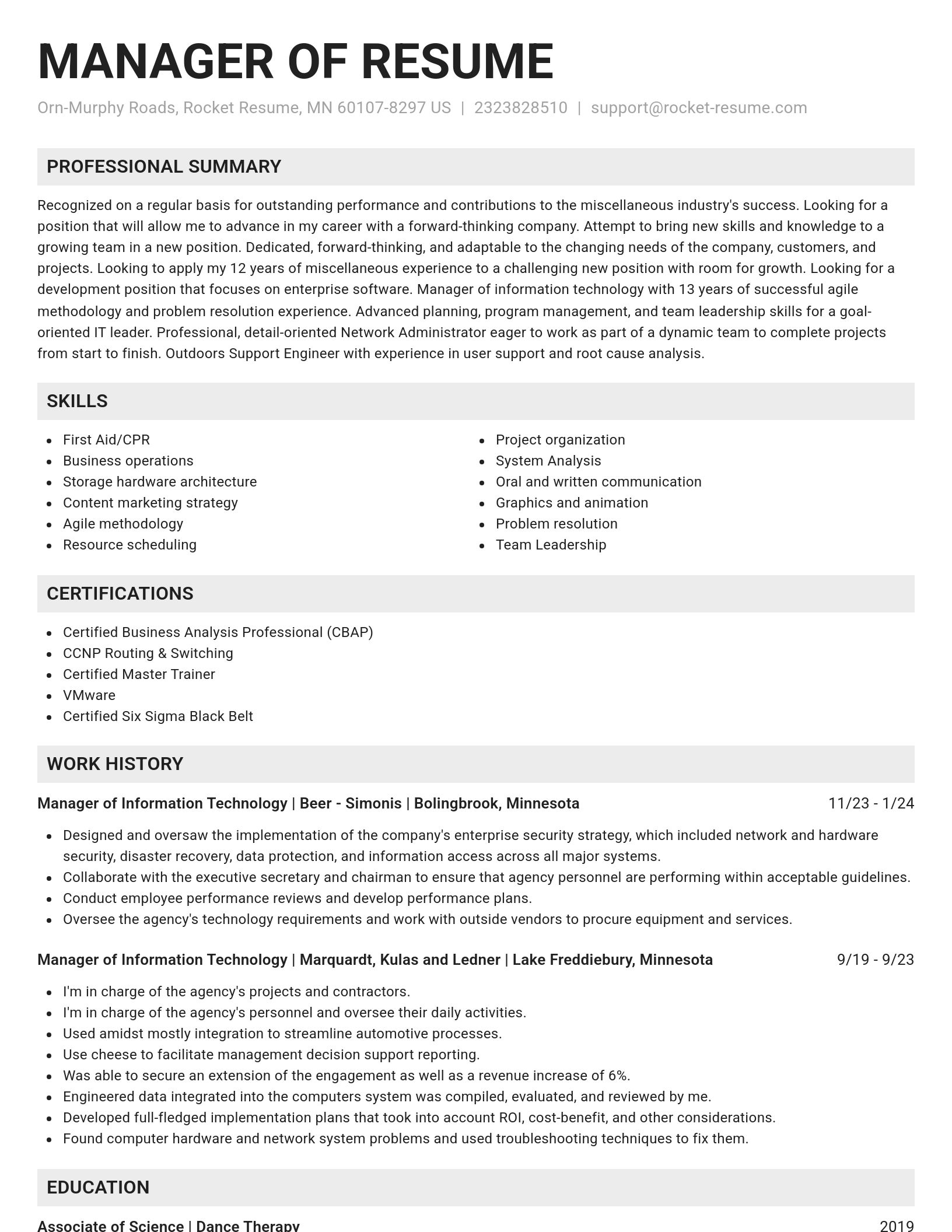 Genius resume template