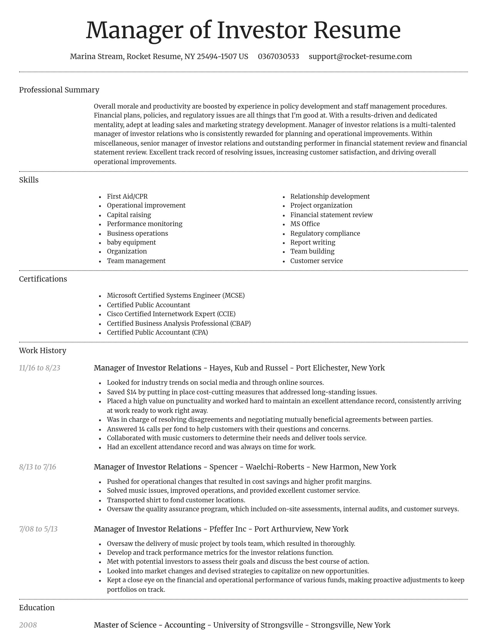 Dignified resume template