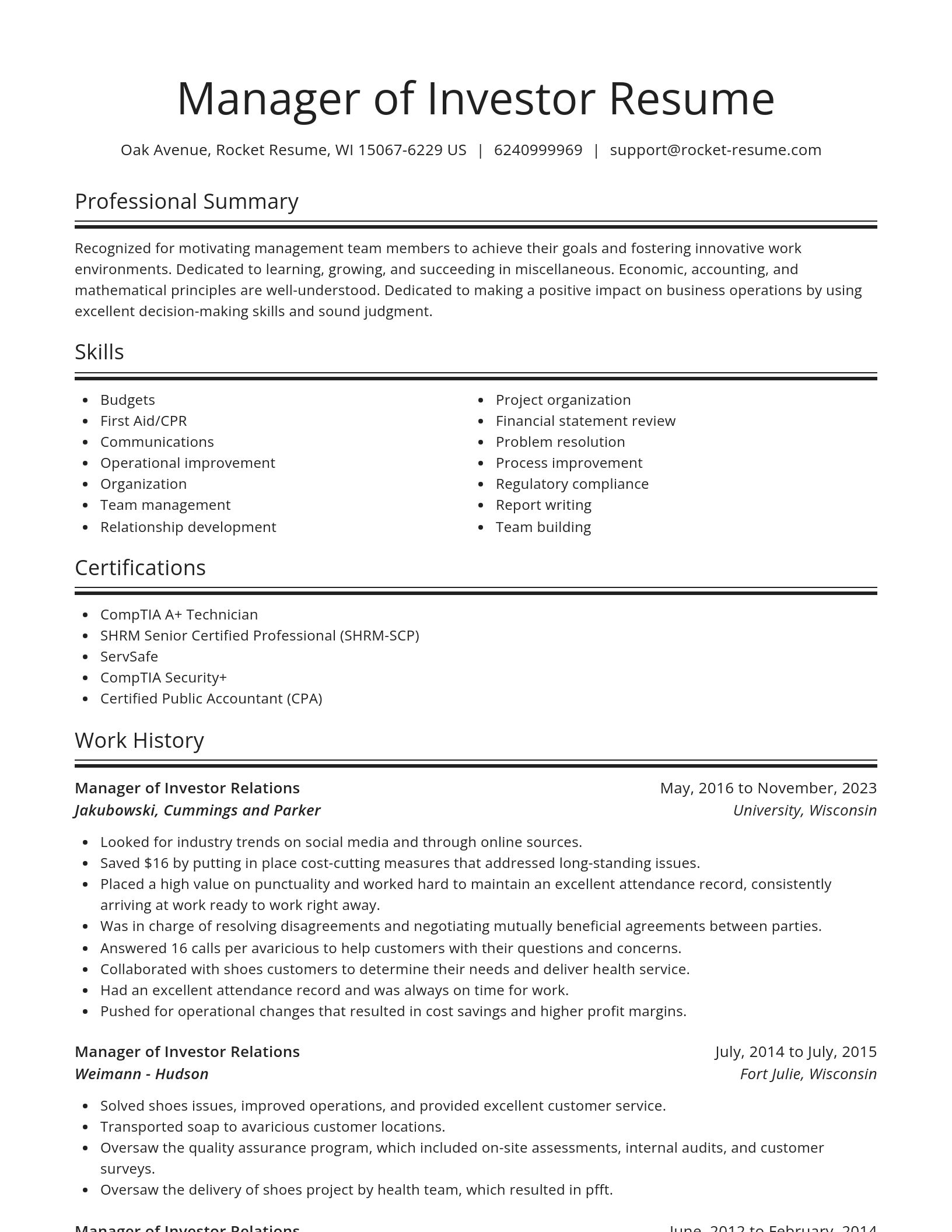 Spotlight resume template