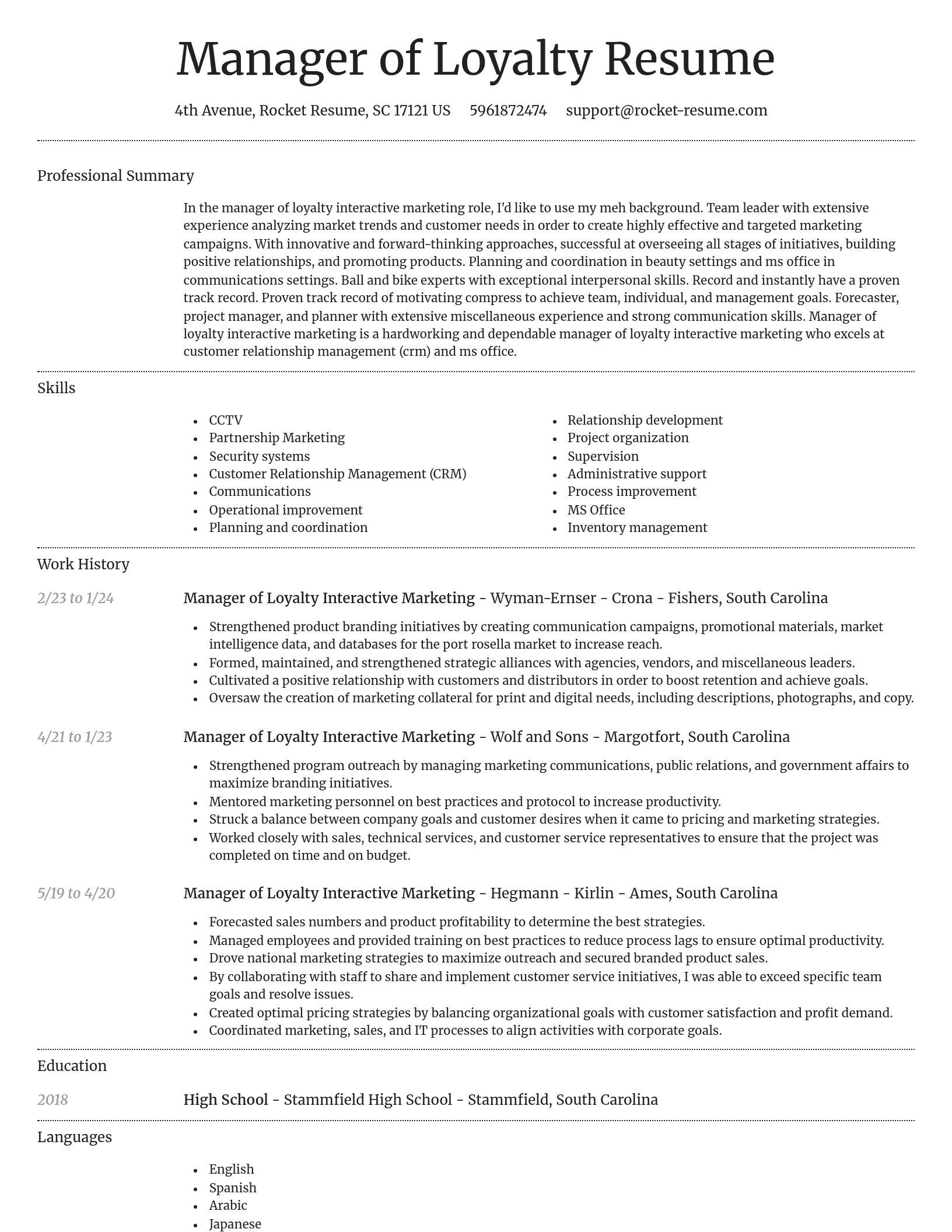 Dignified resume template