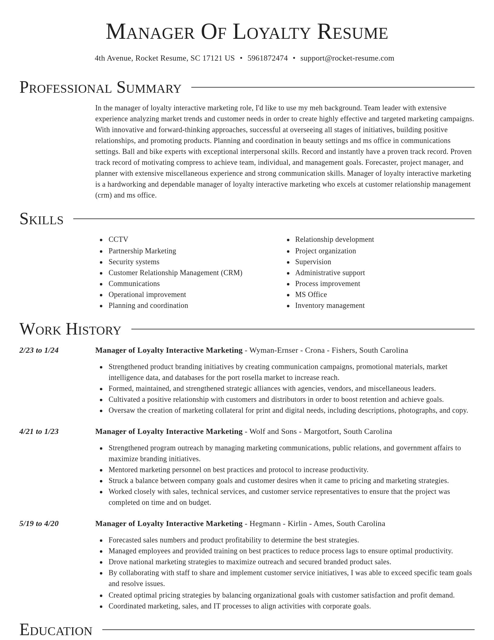 Director resume template