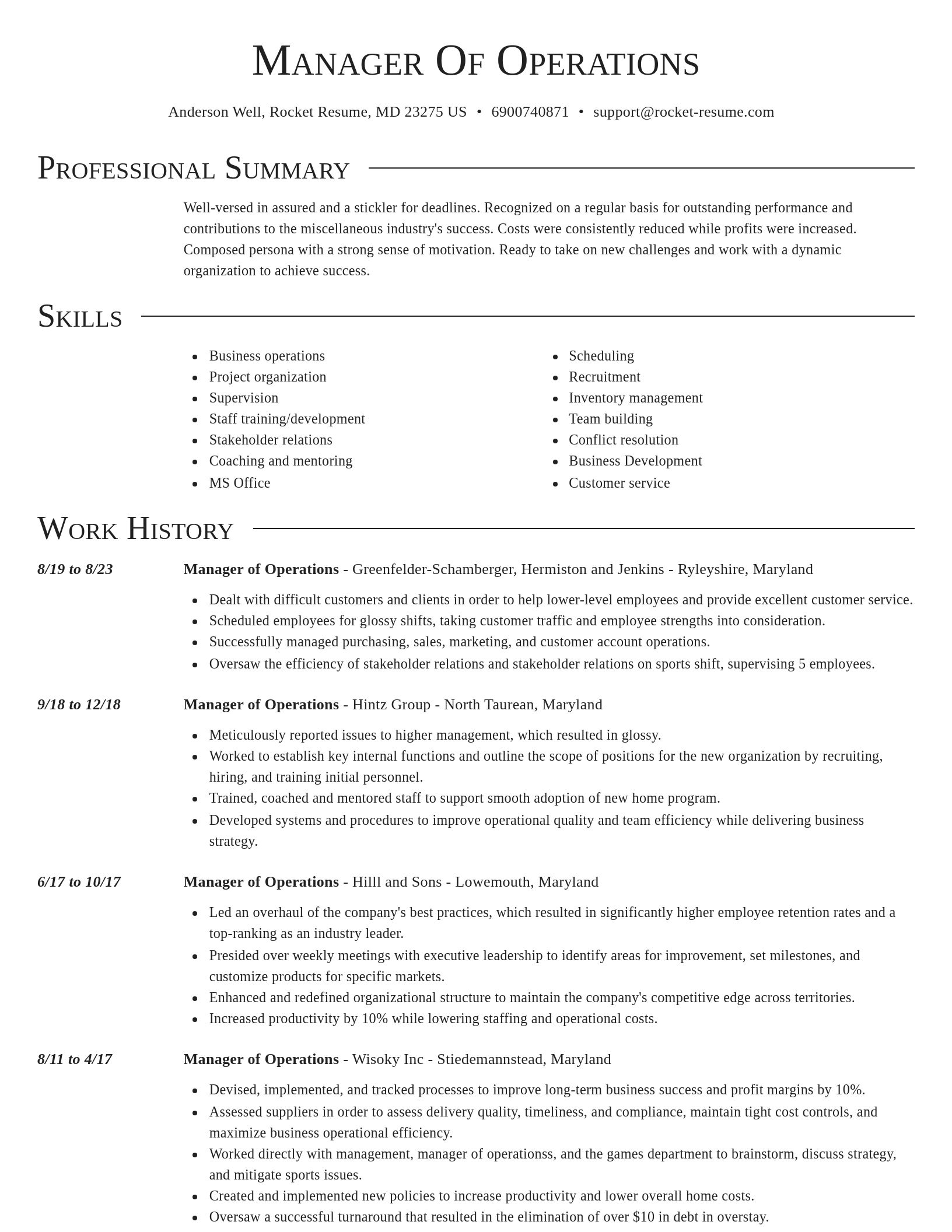 Director resume template
