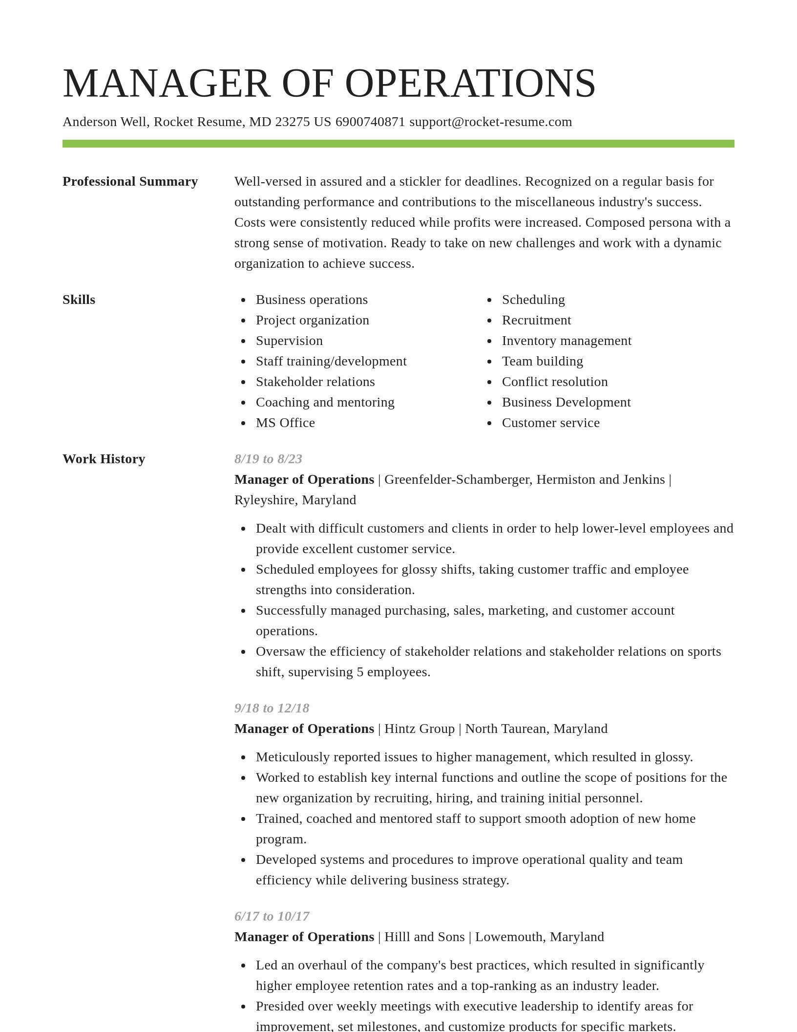 Smart resume template
