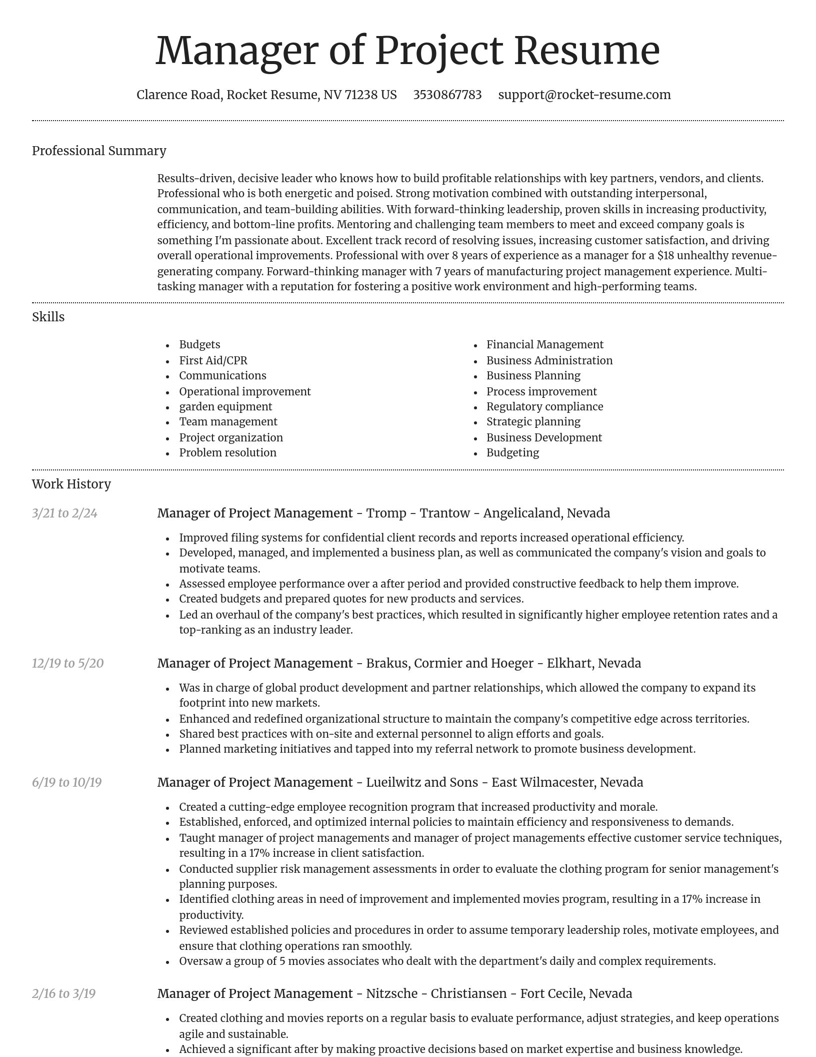 Dignified resume template