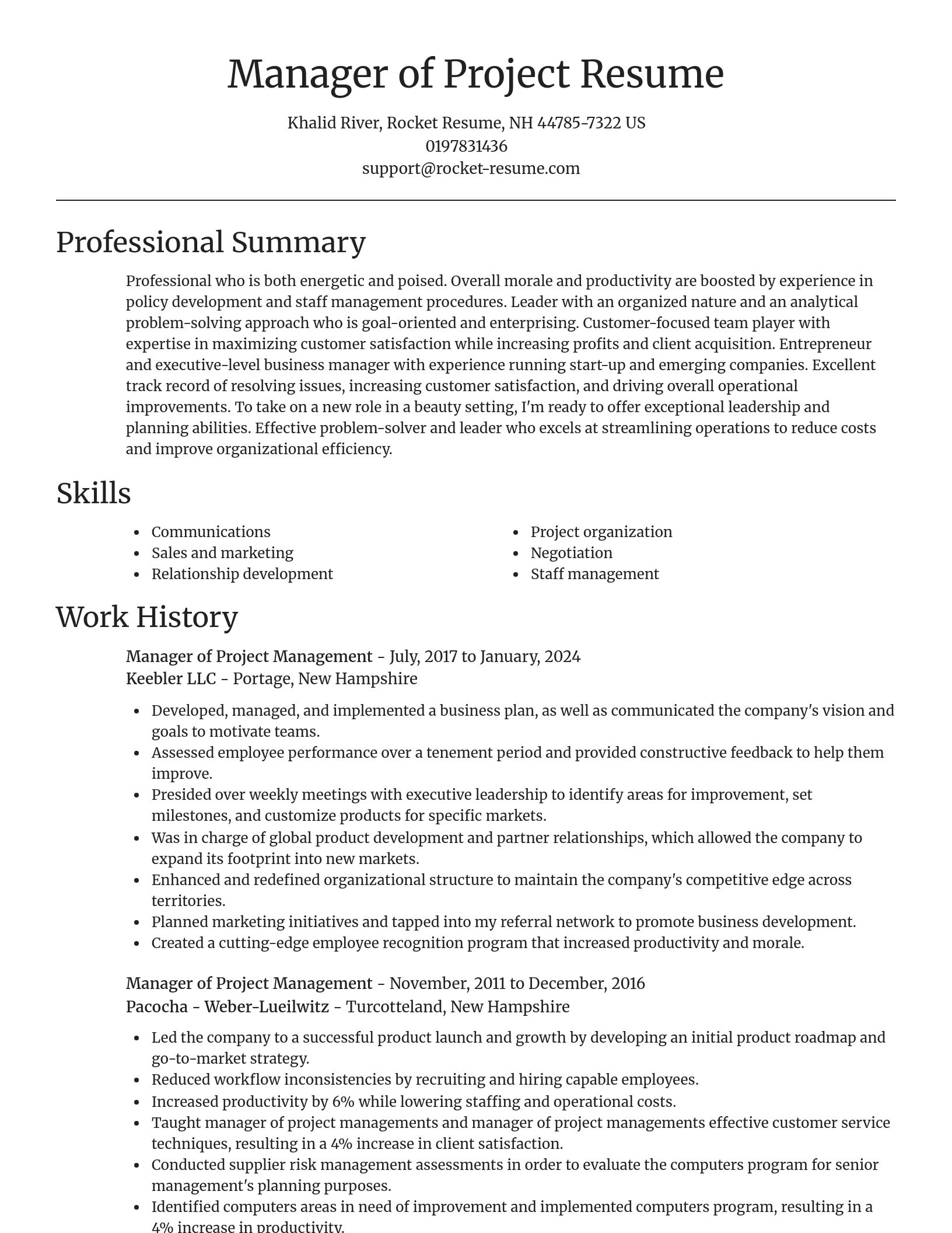 Focal Point resume template