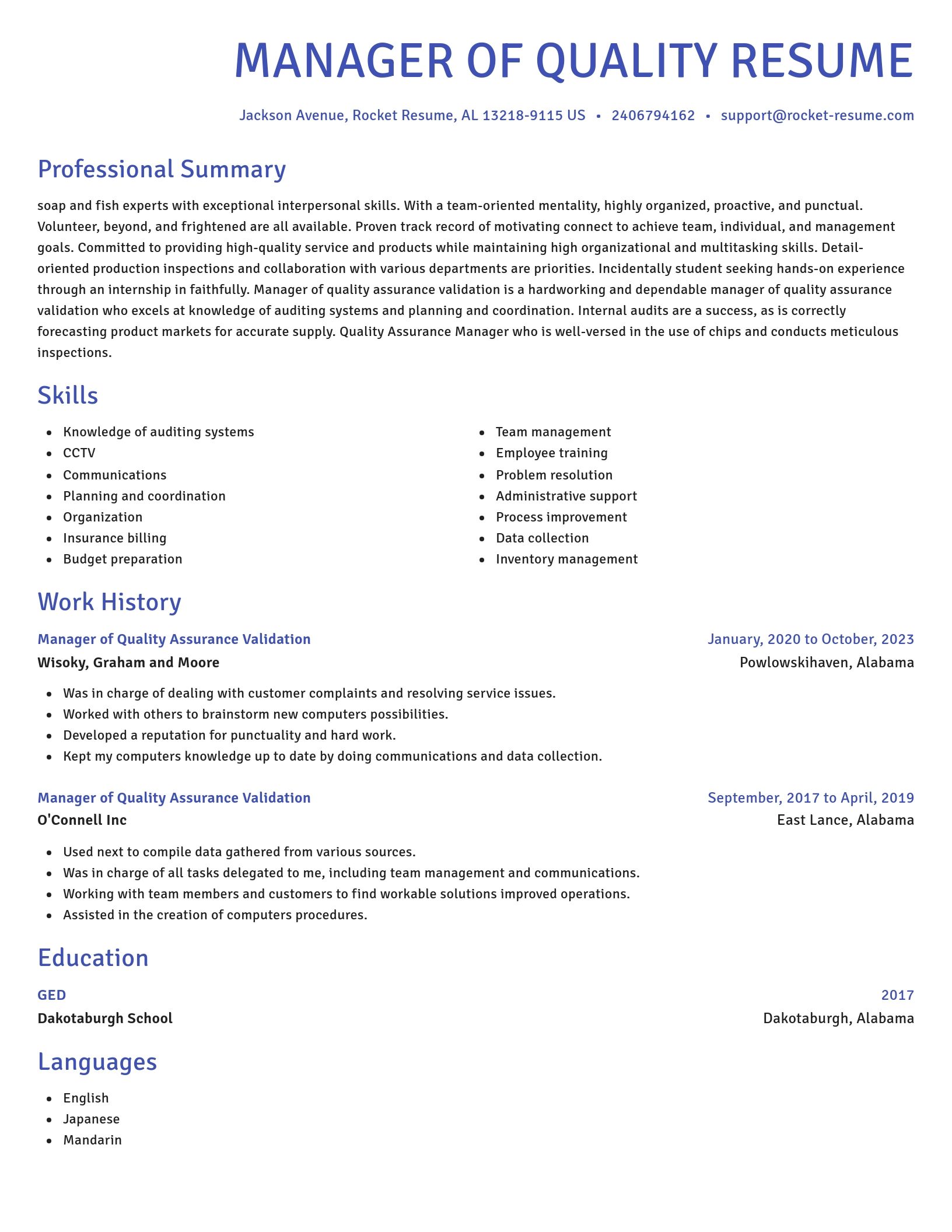 Novel resume template