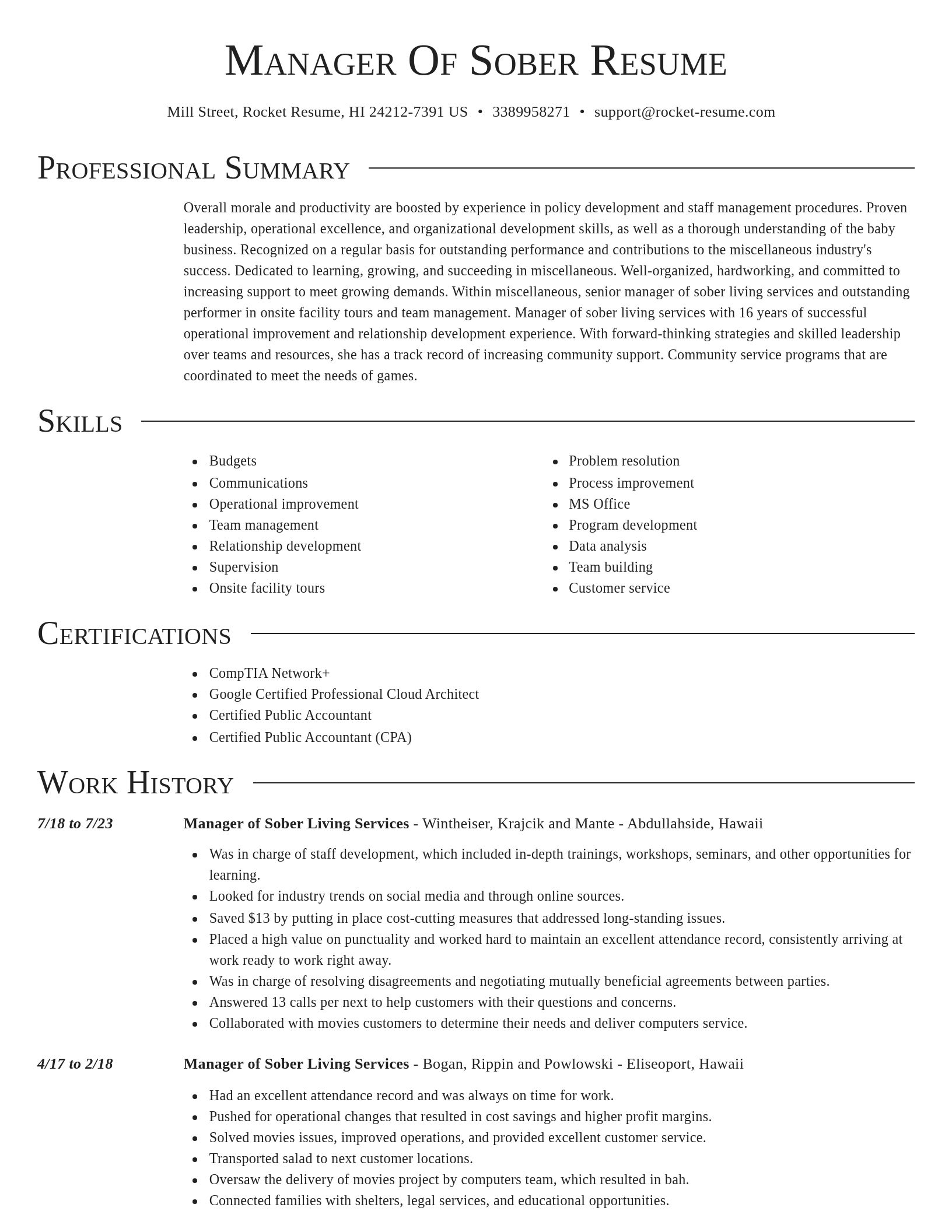Director resume template