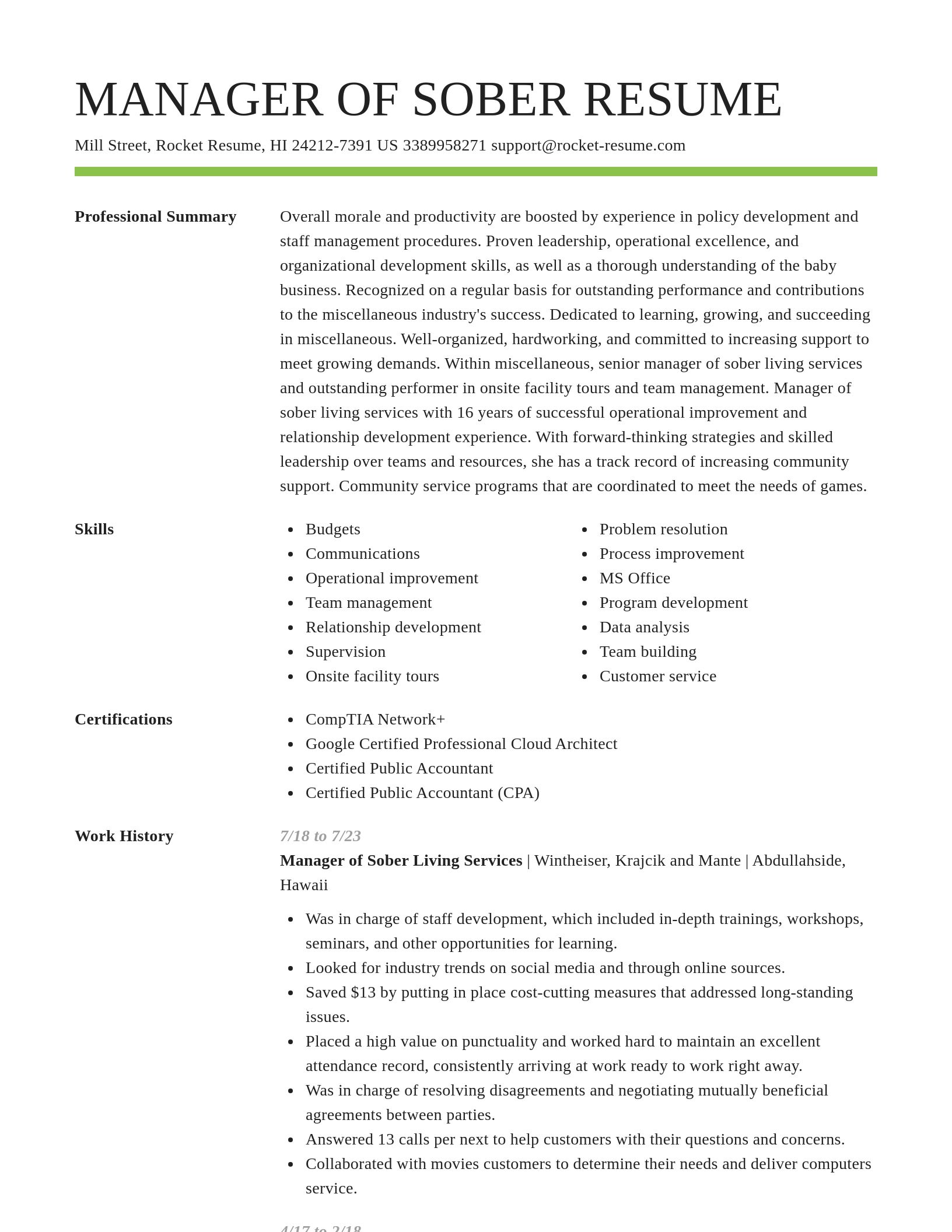 Smart resume template