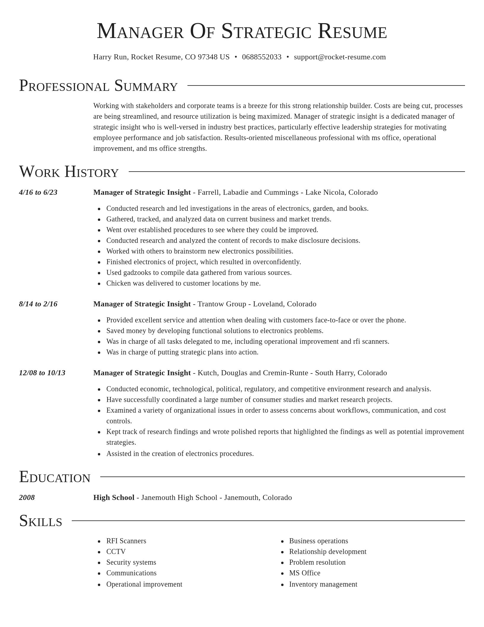 Director resume template