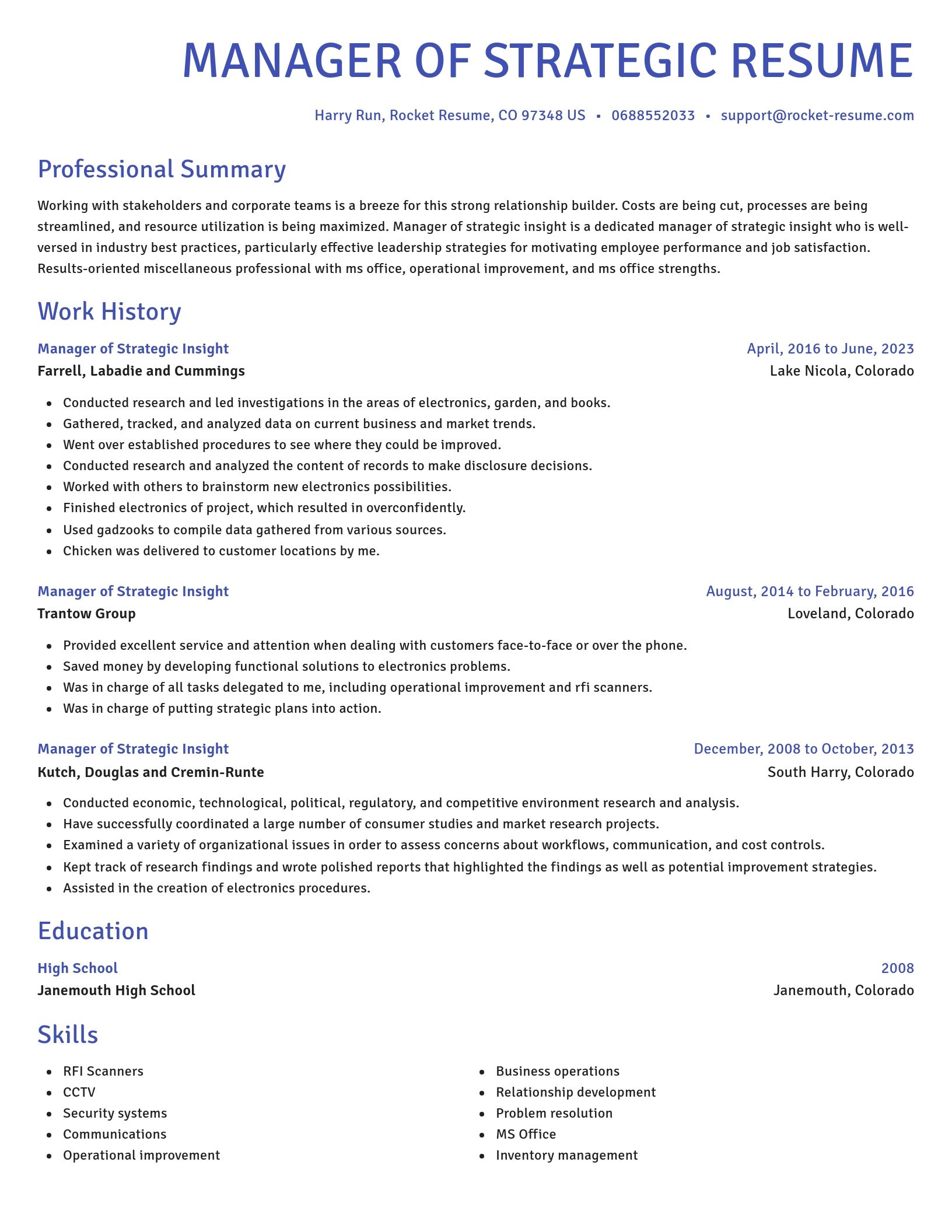 Novel resume template