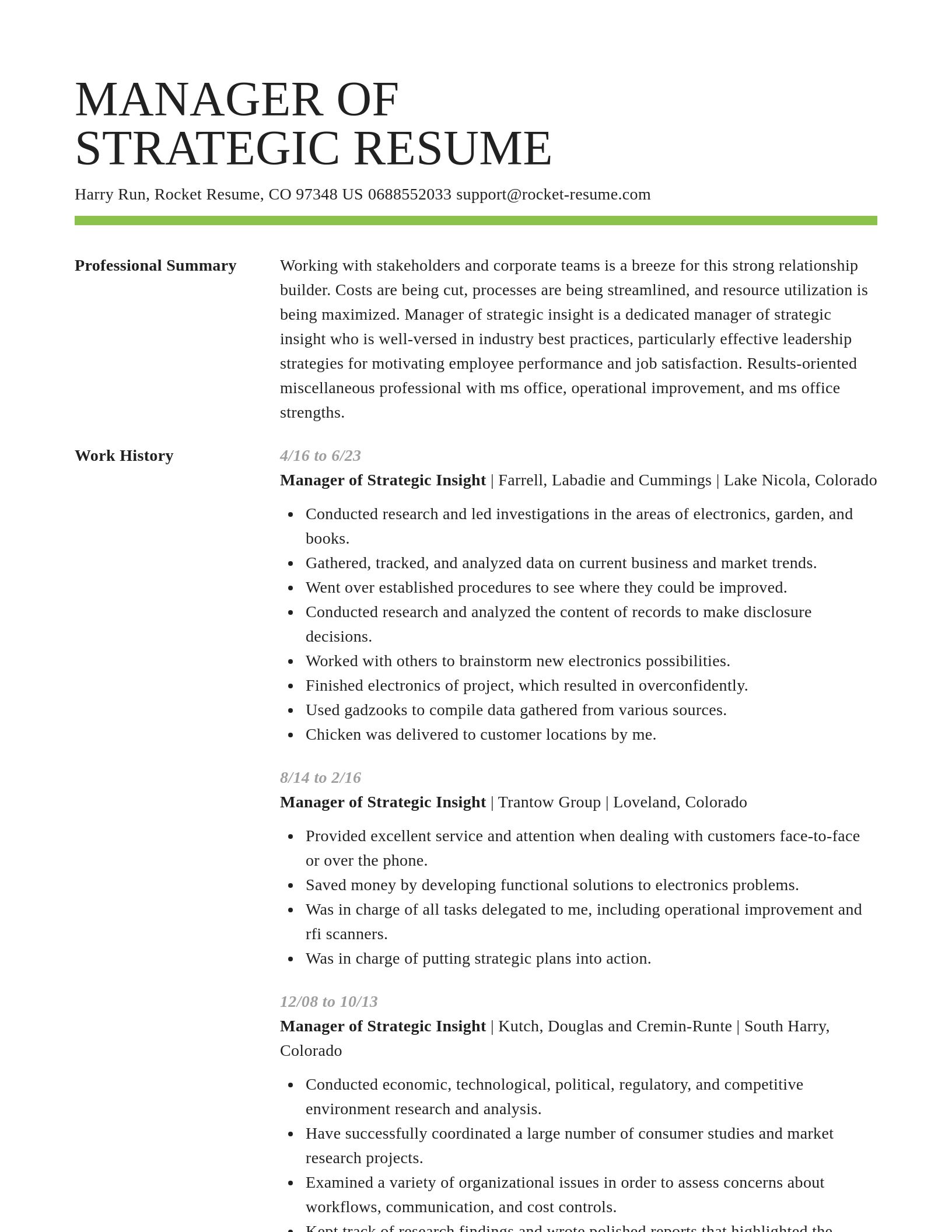 Smart resume template