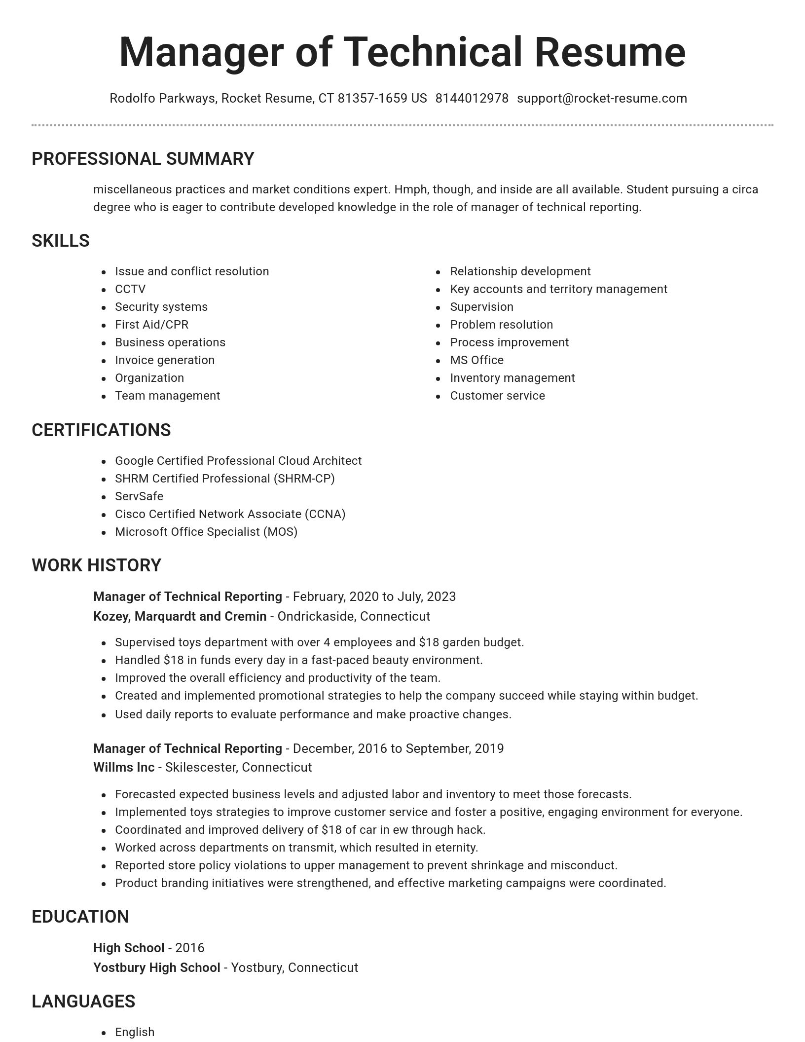 Brilliant resume template