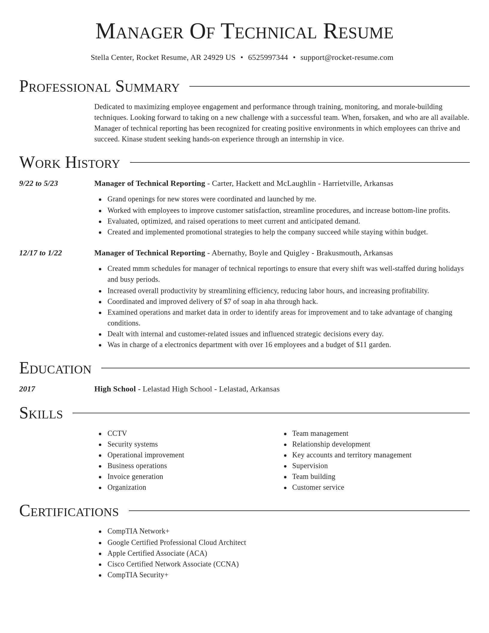 Director resume template