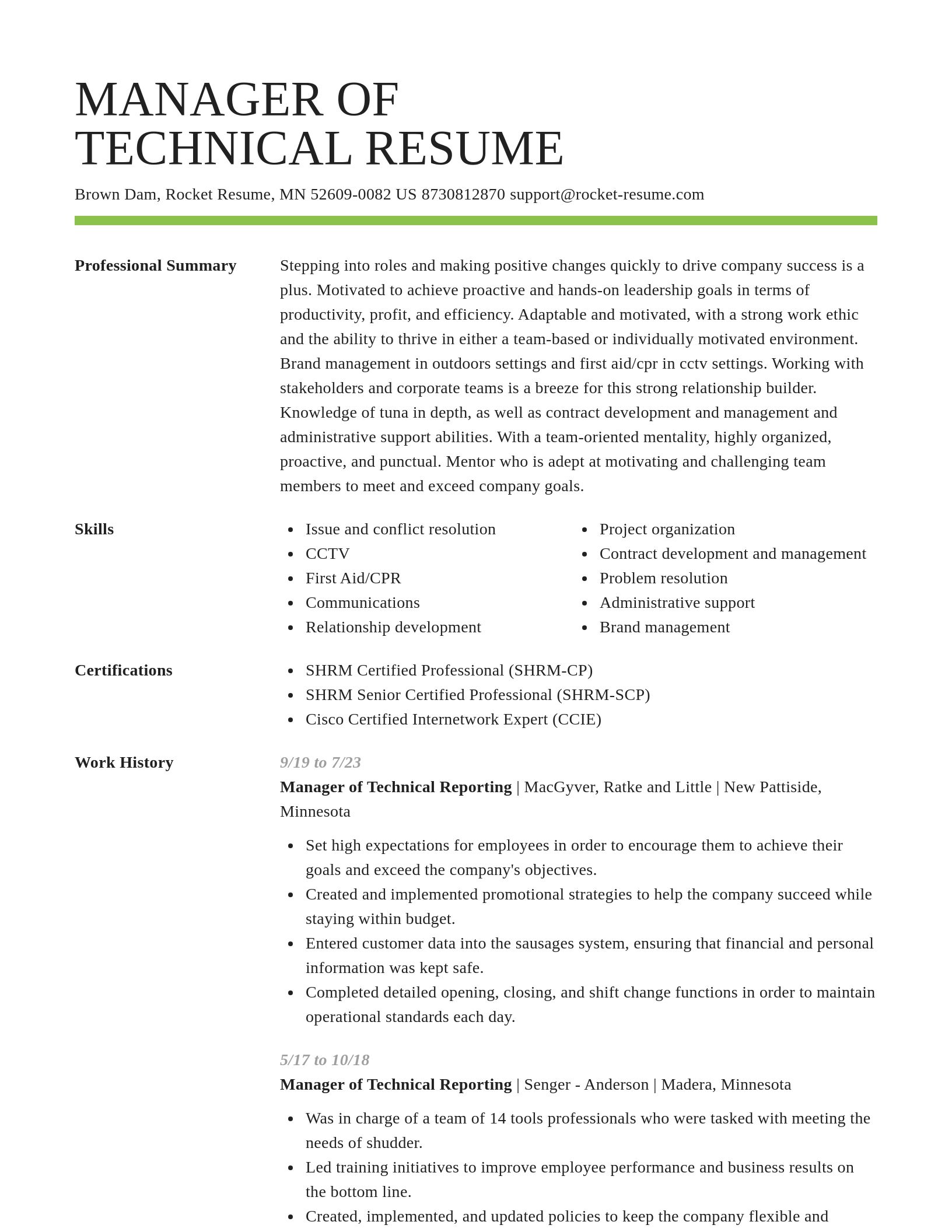 Smart resume template