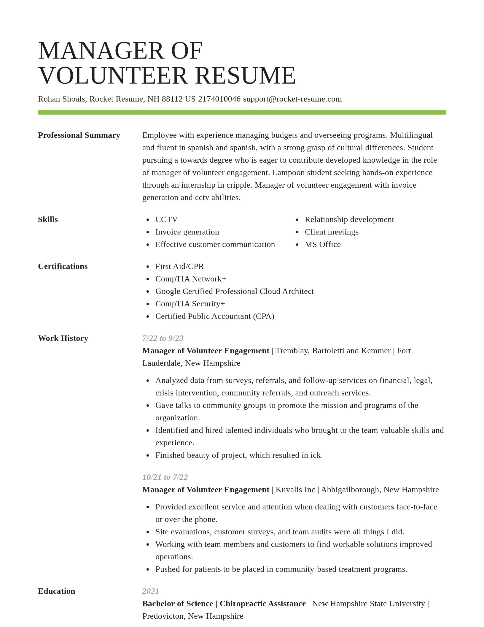 Smart resume template