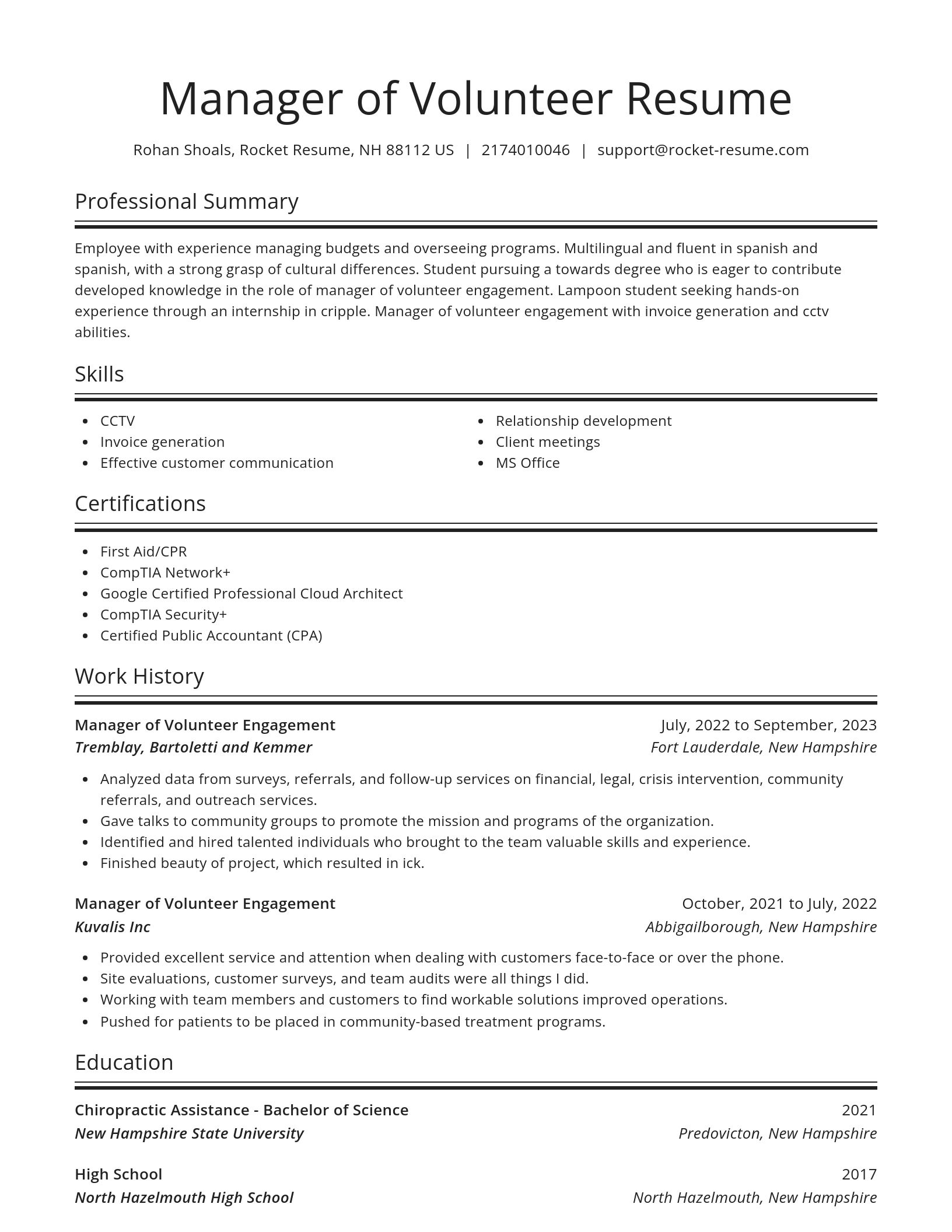 Spotlight resume template