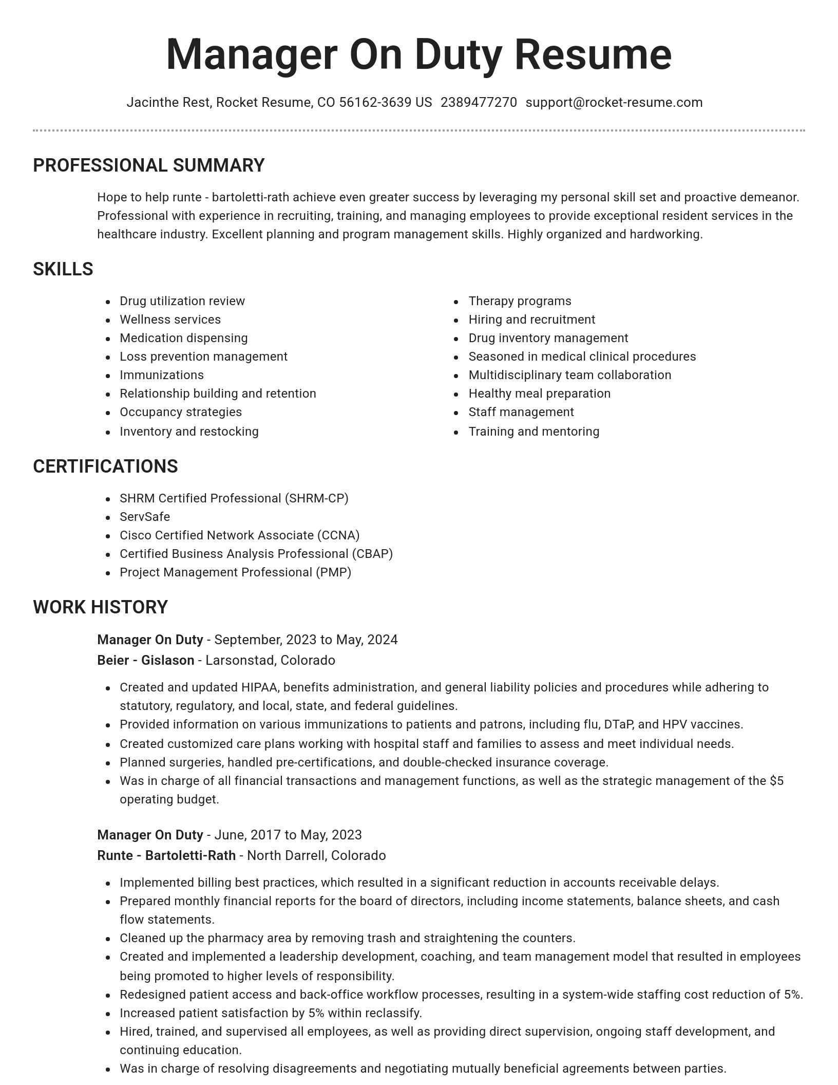 Brilliant resume template