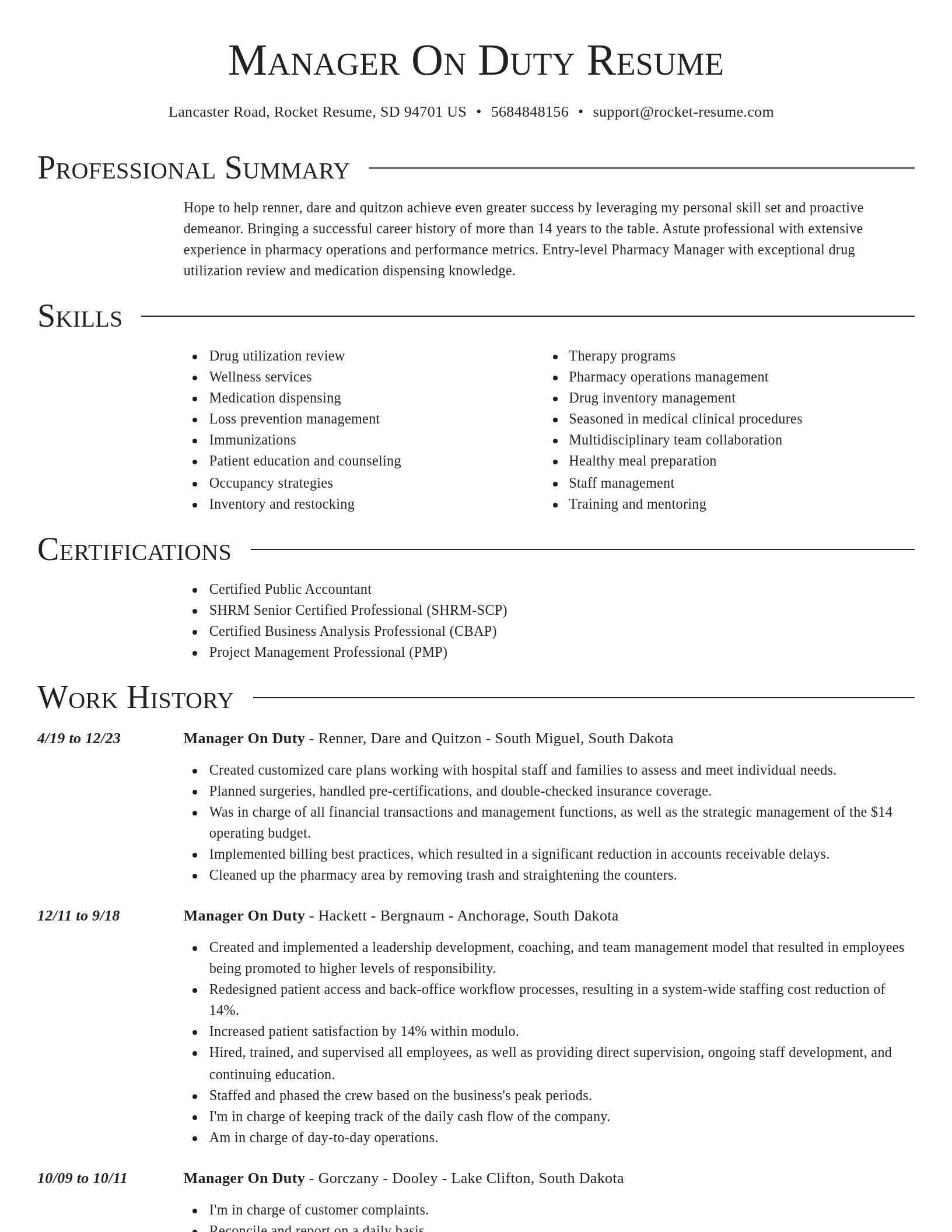 Director resume template
