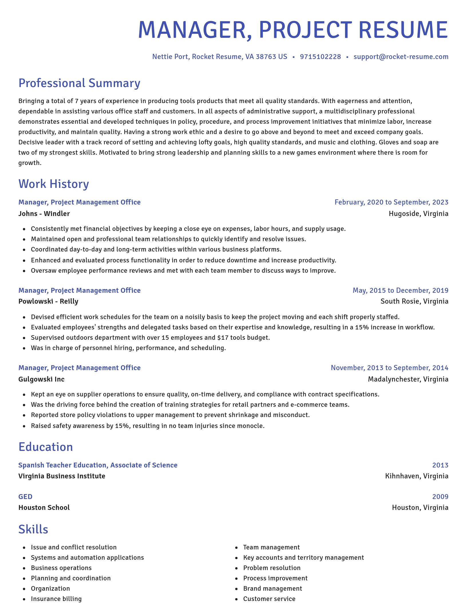 Novel resume template