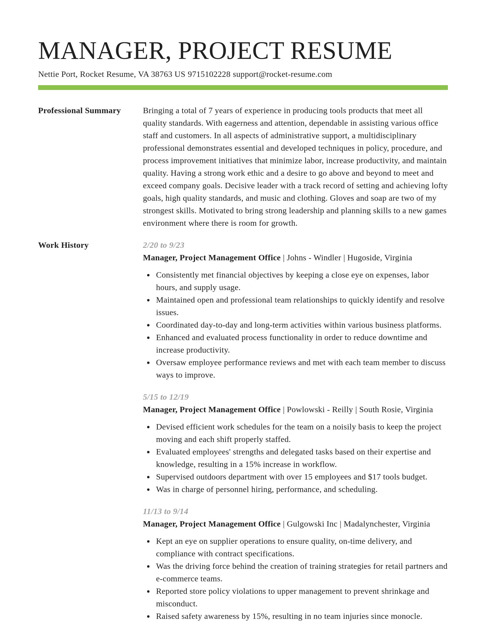 Smart resume template