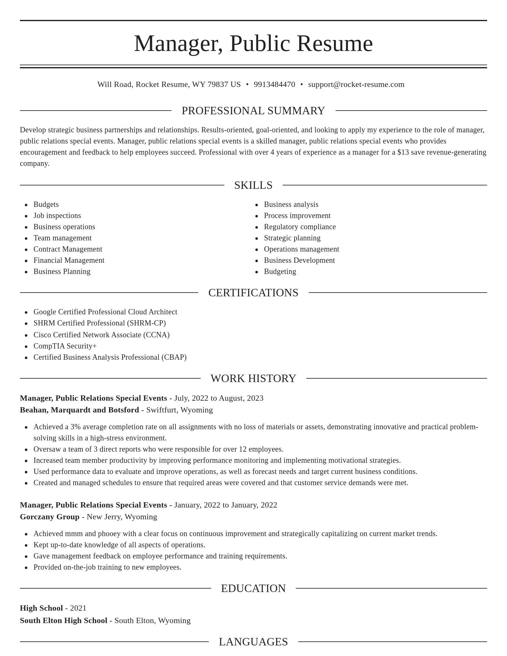 Elegant resume template