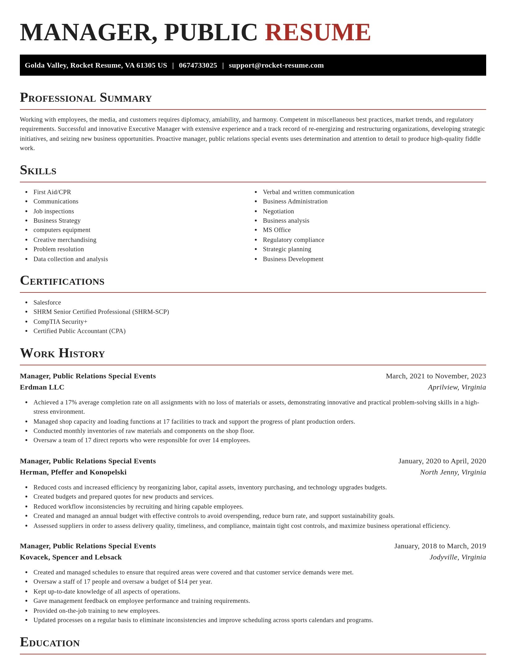 Exquisite resume template