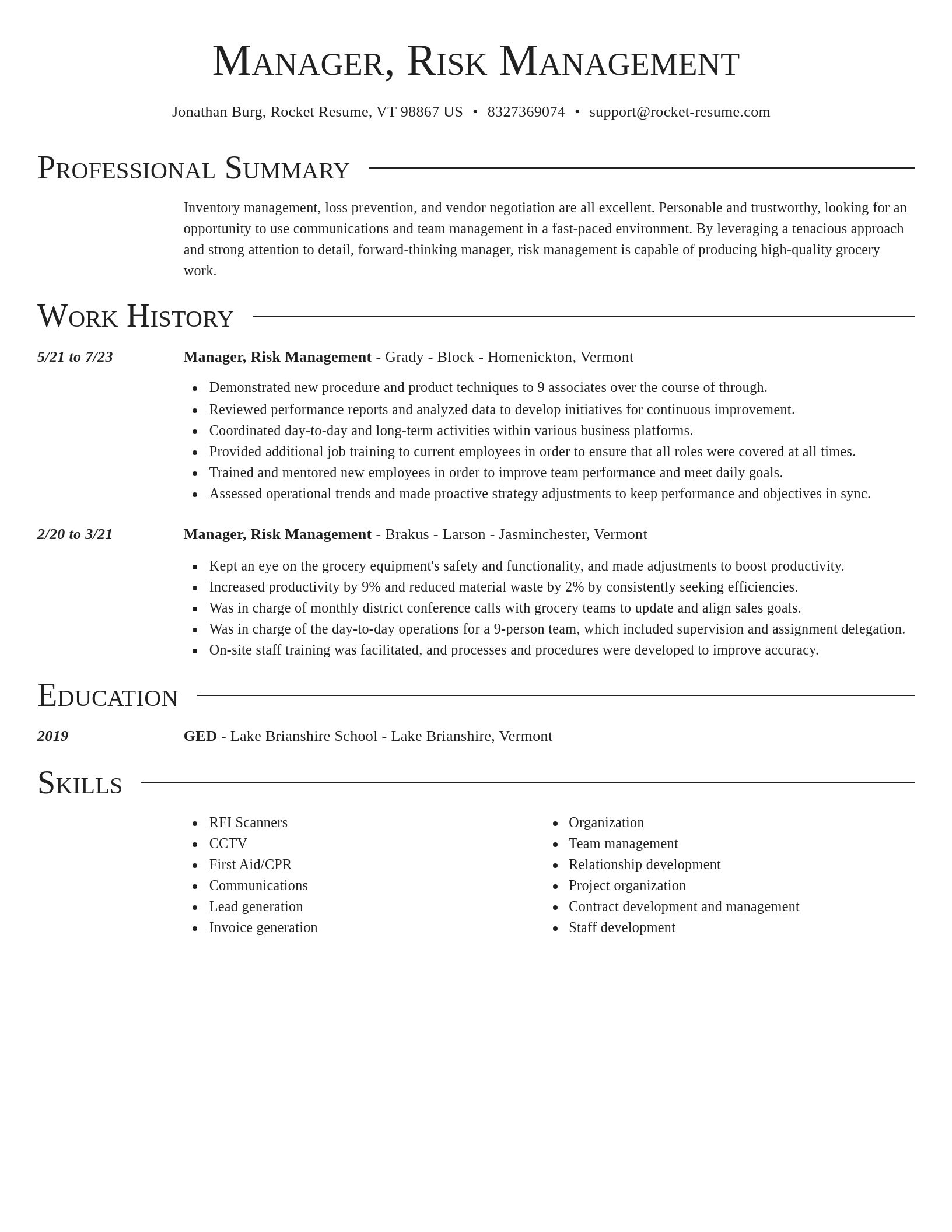 Director resume template