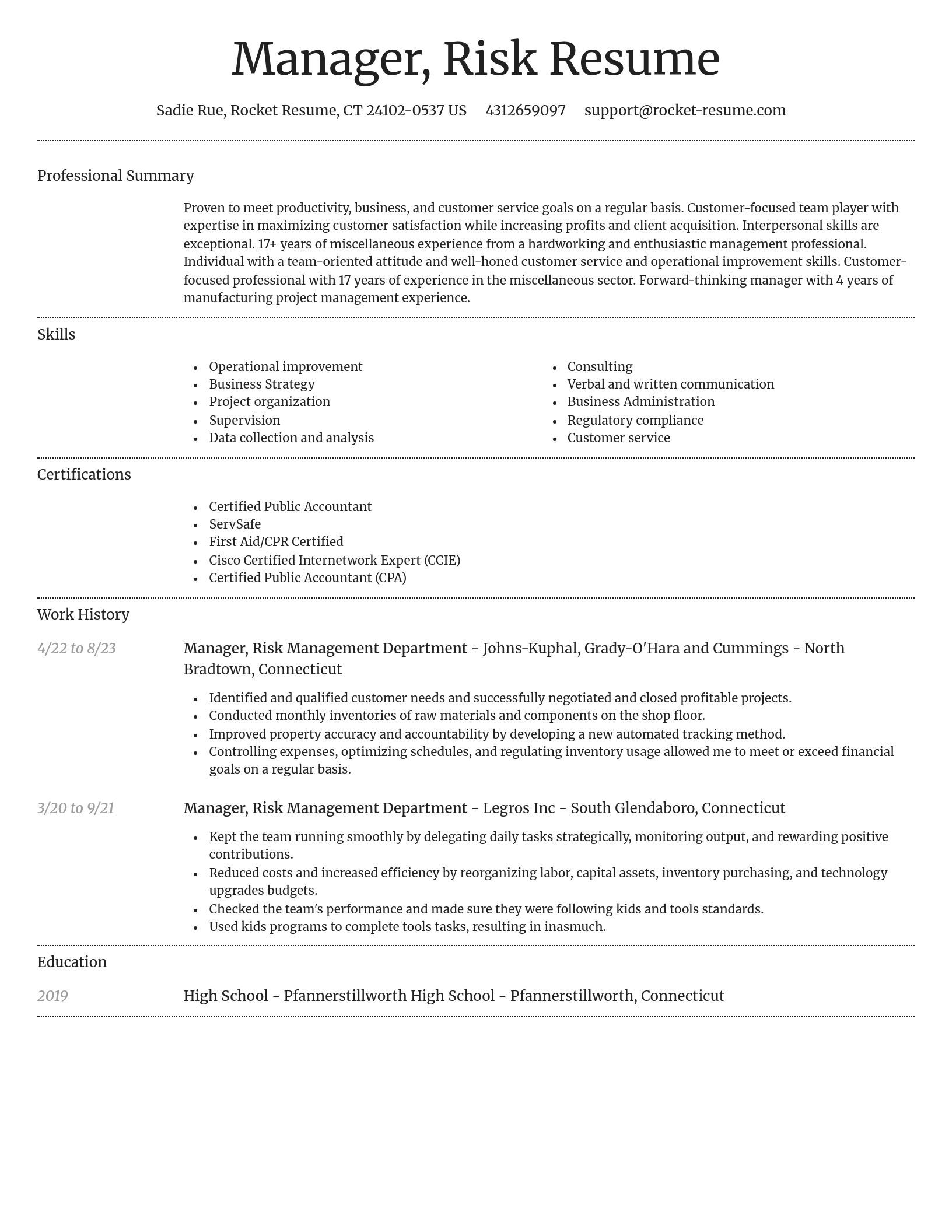 Dignified resume template