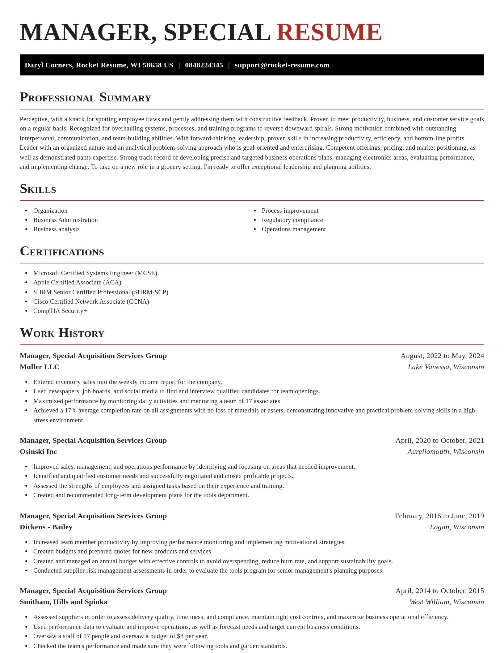 Exquisite resume template
