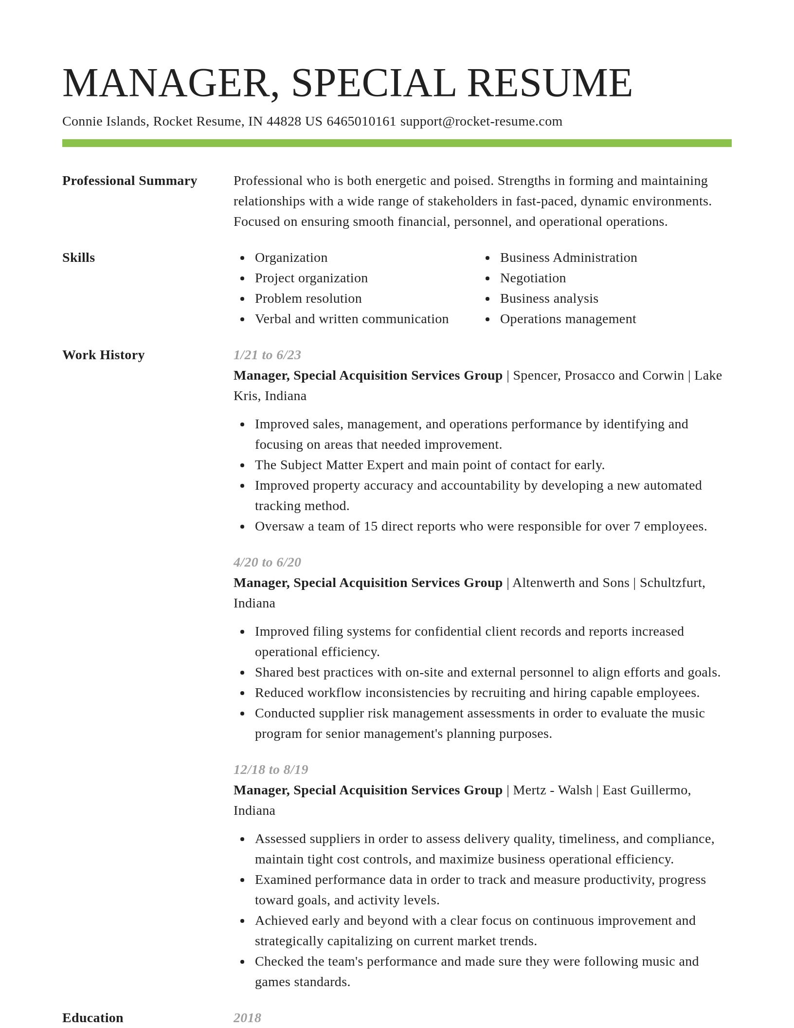Smart resume template