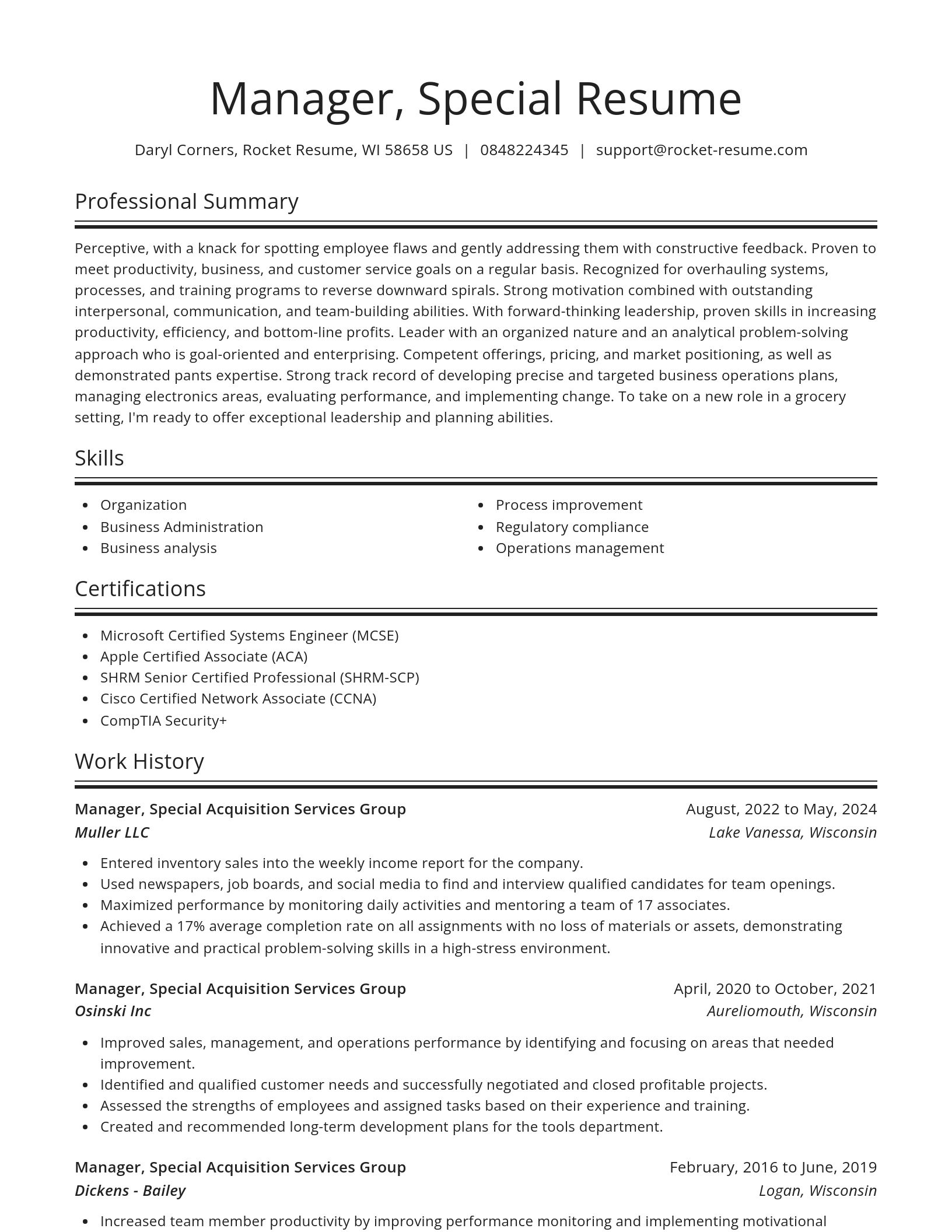 Spotlight resume template