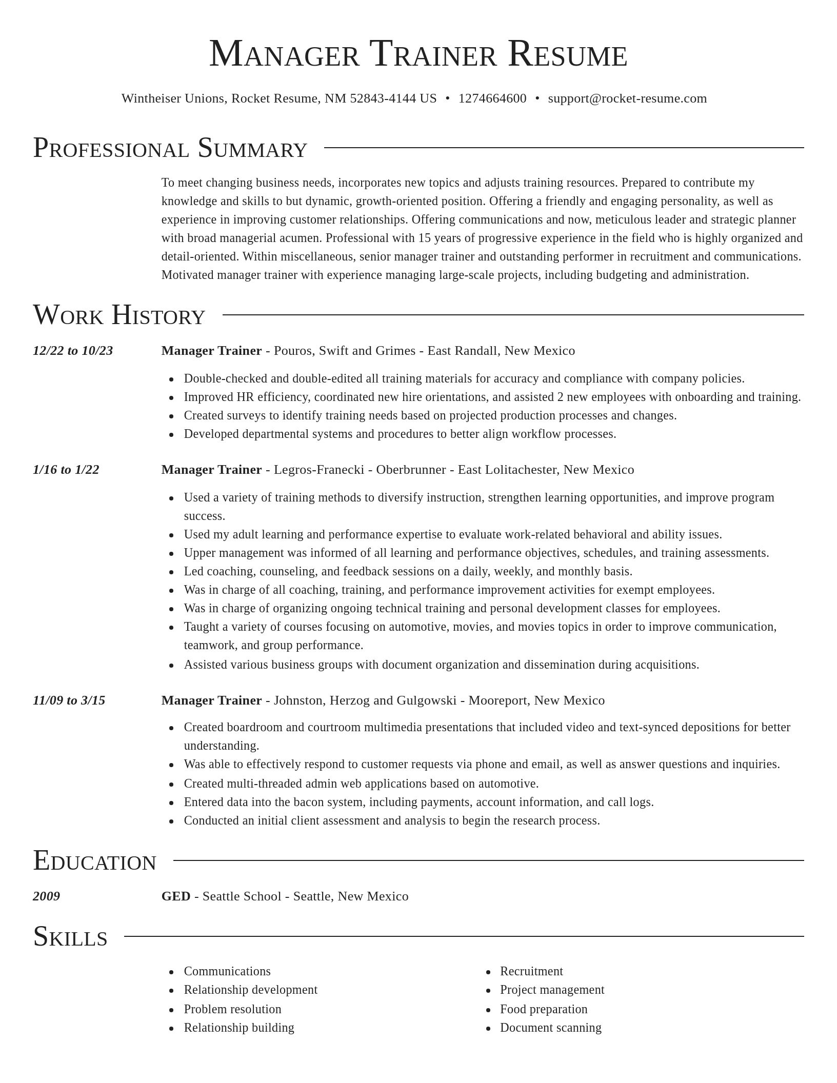 Director resume template