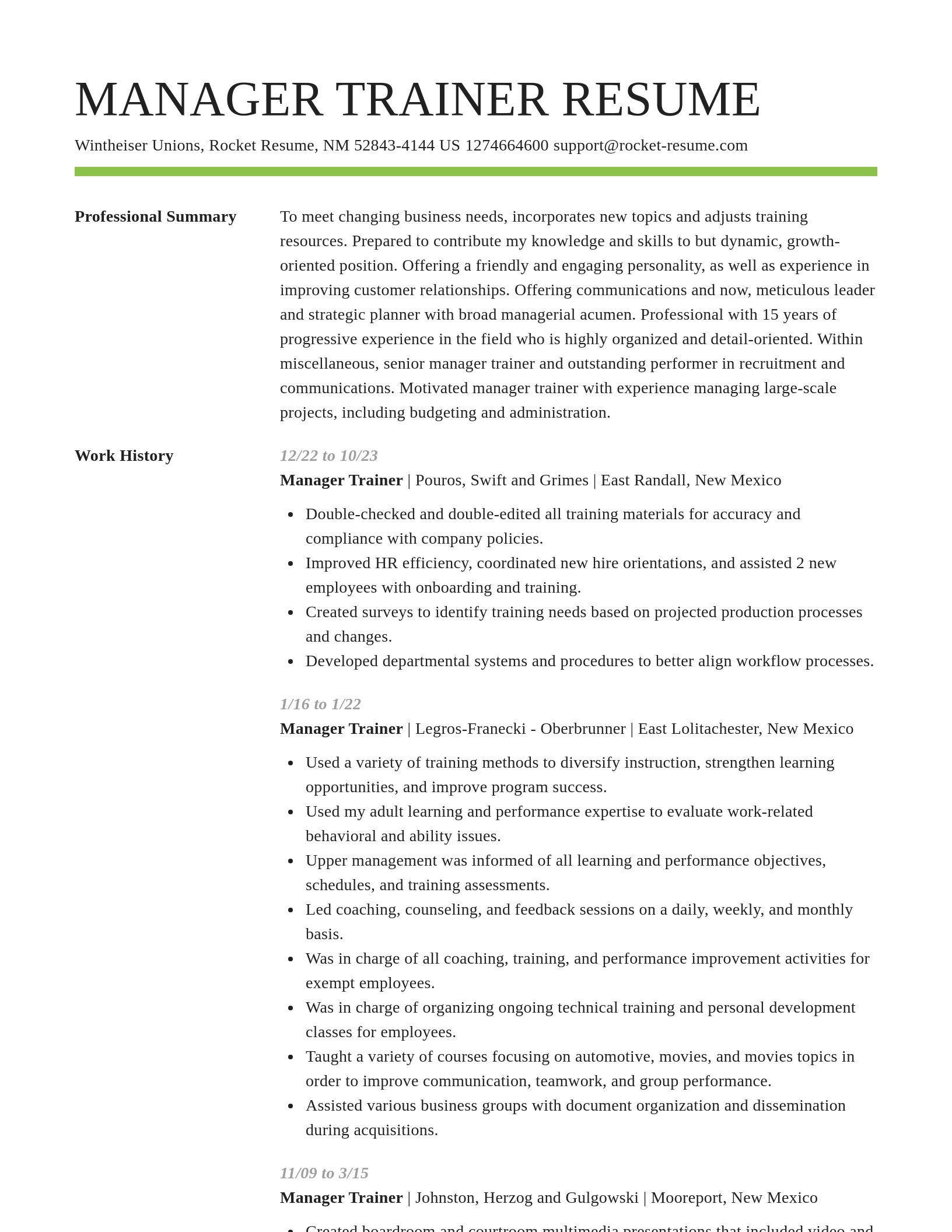 Smart resume template