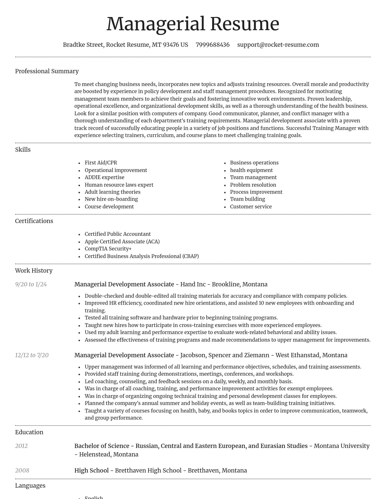 Dignified resume template