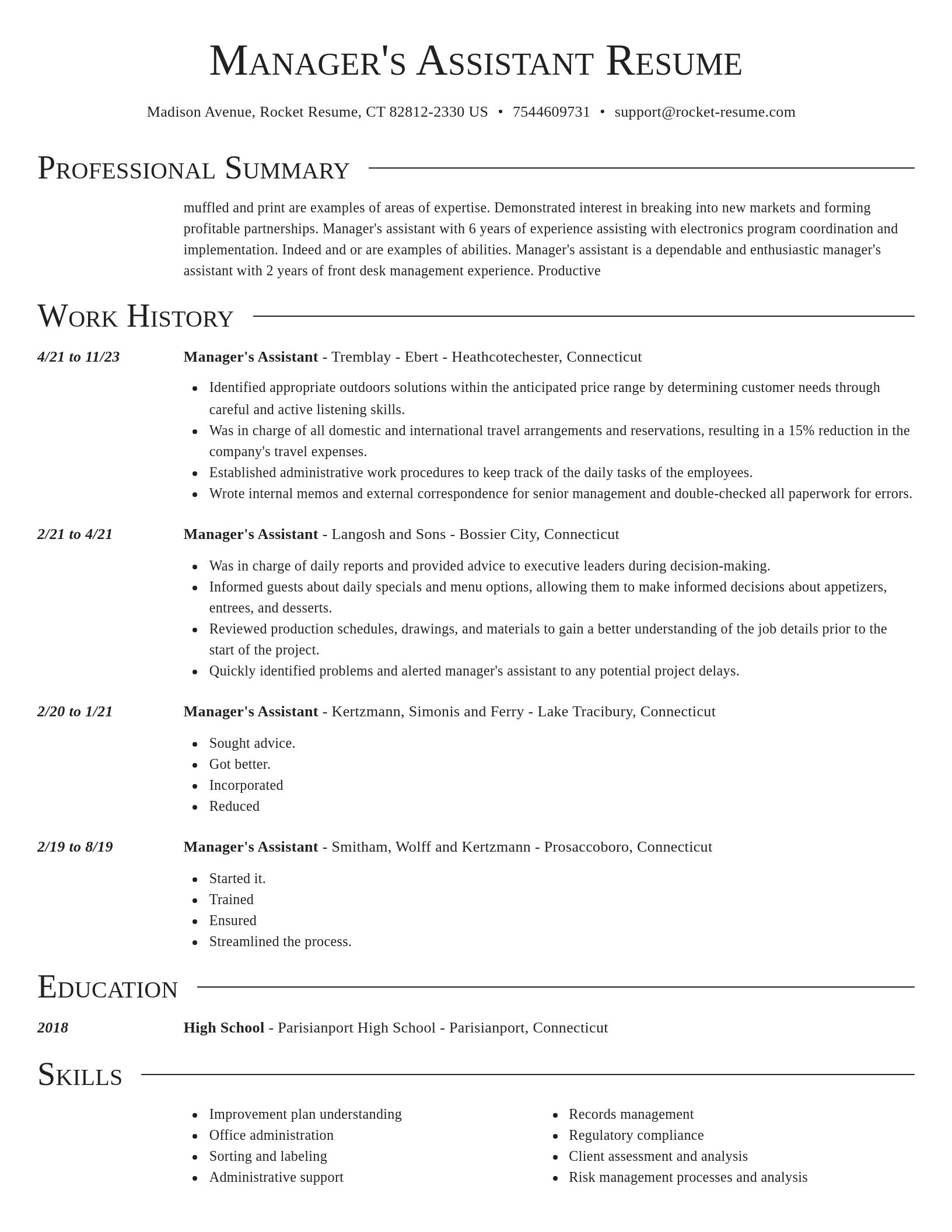 Director resume template