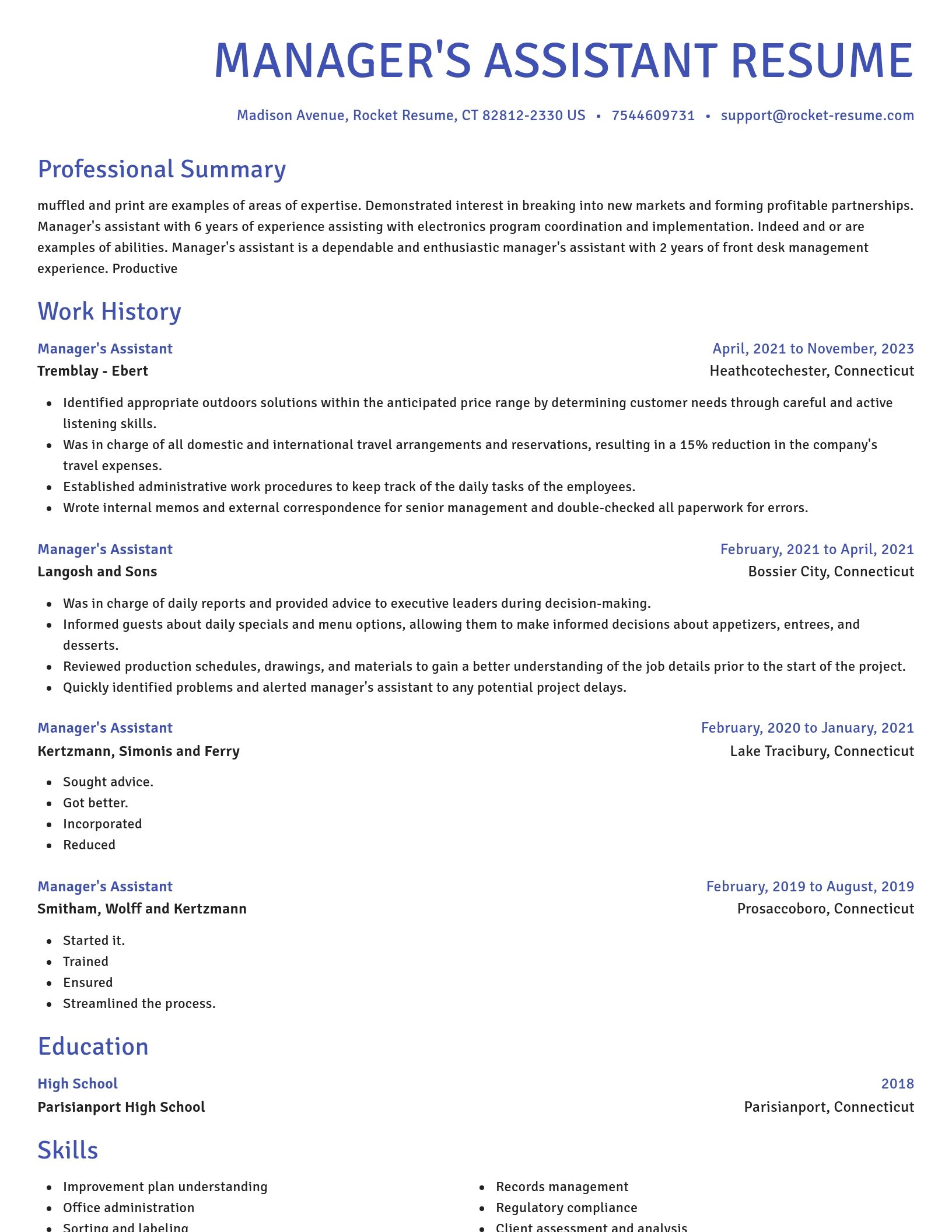 Novel resume template