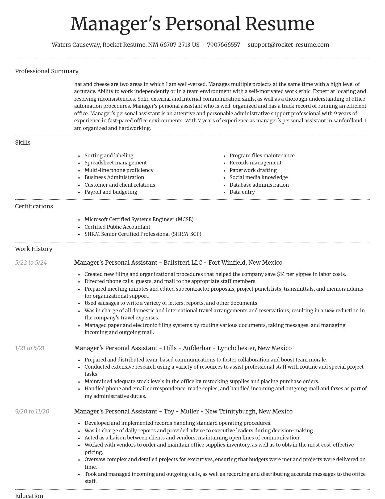 Dignified resume template