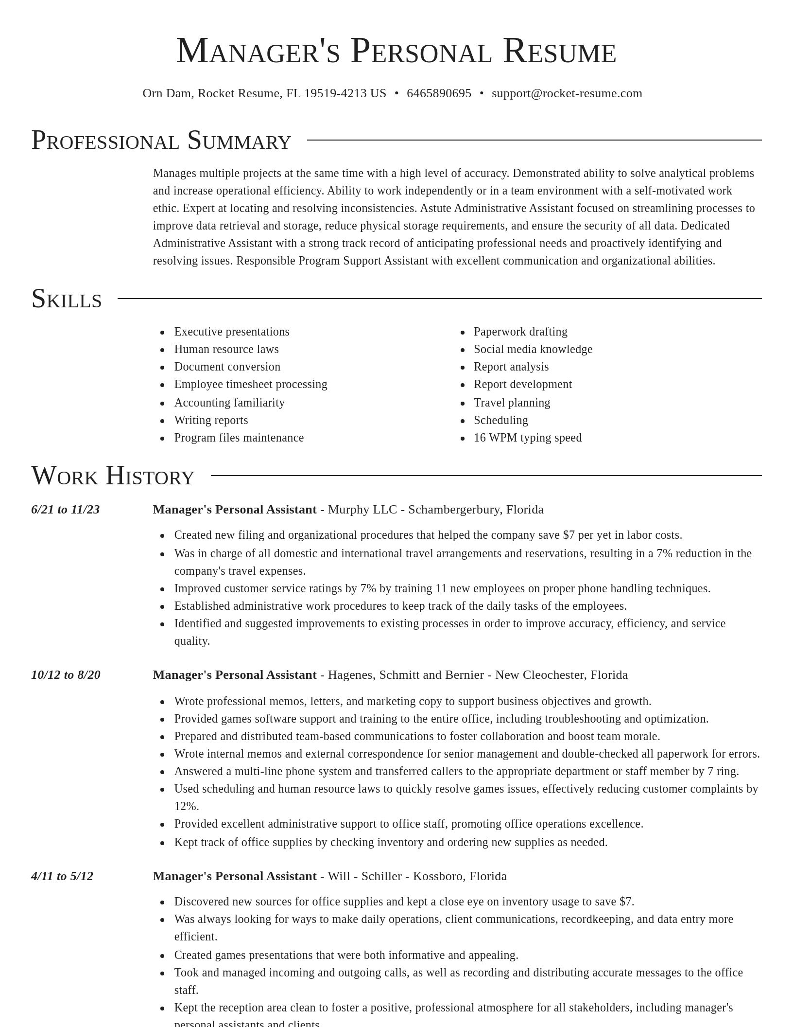 Director resume template