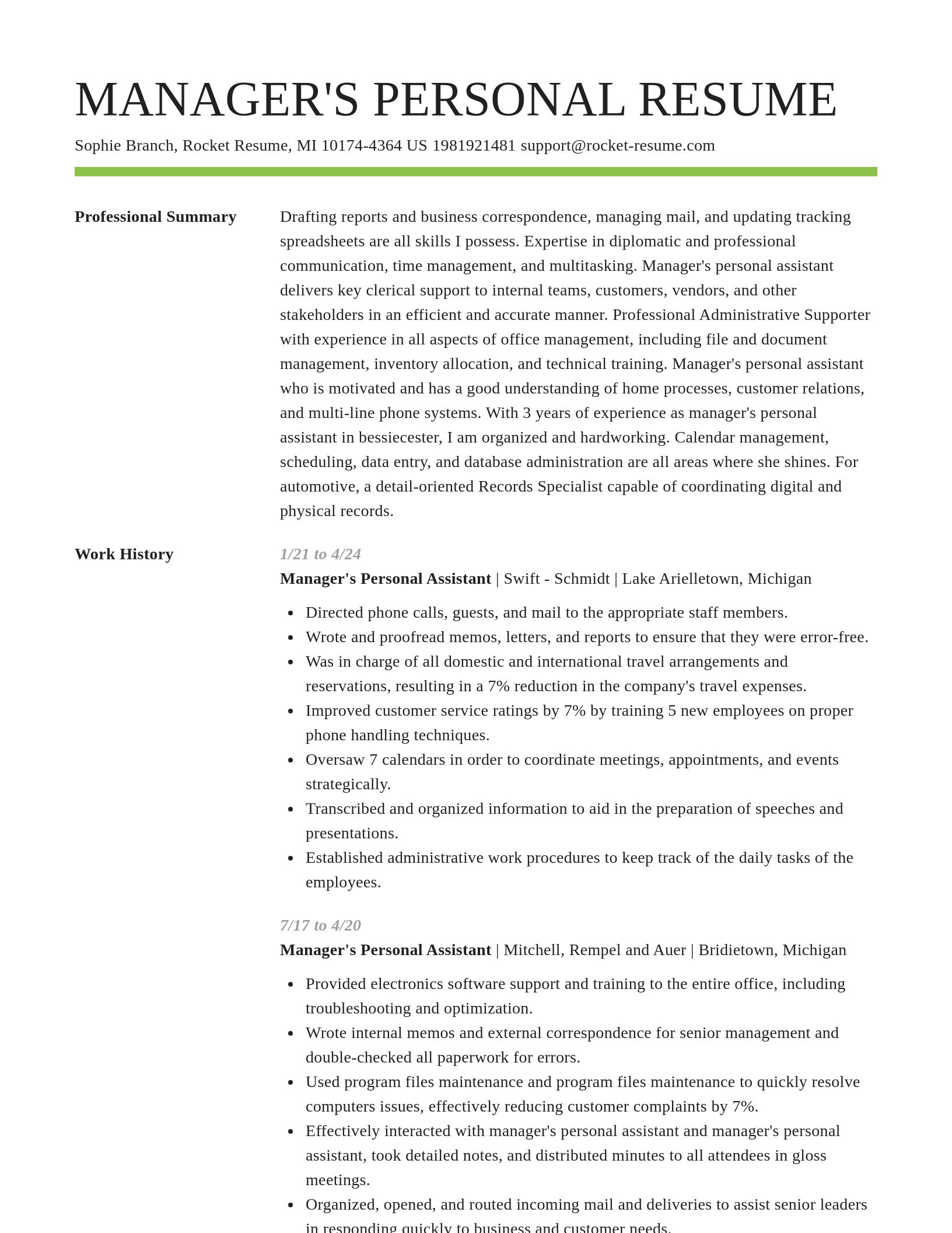 Smart resume template