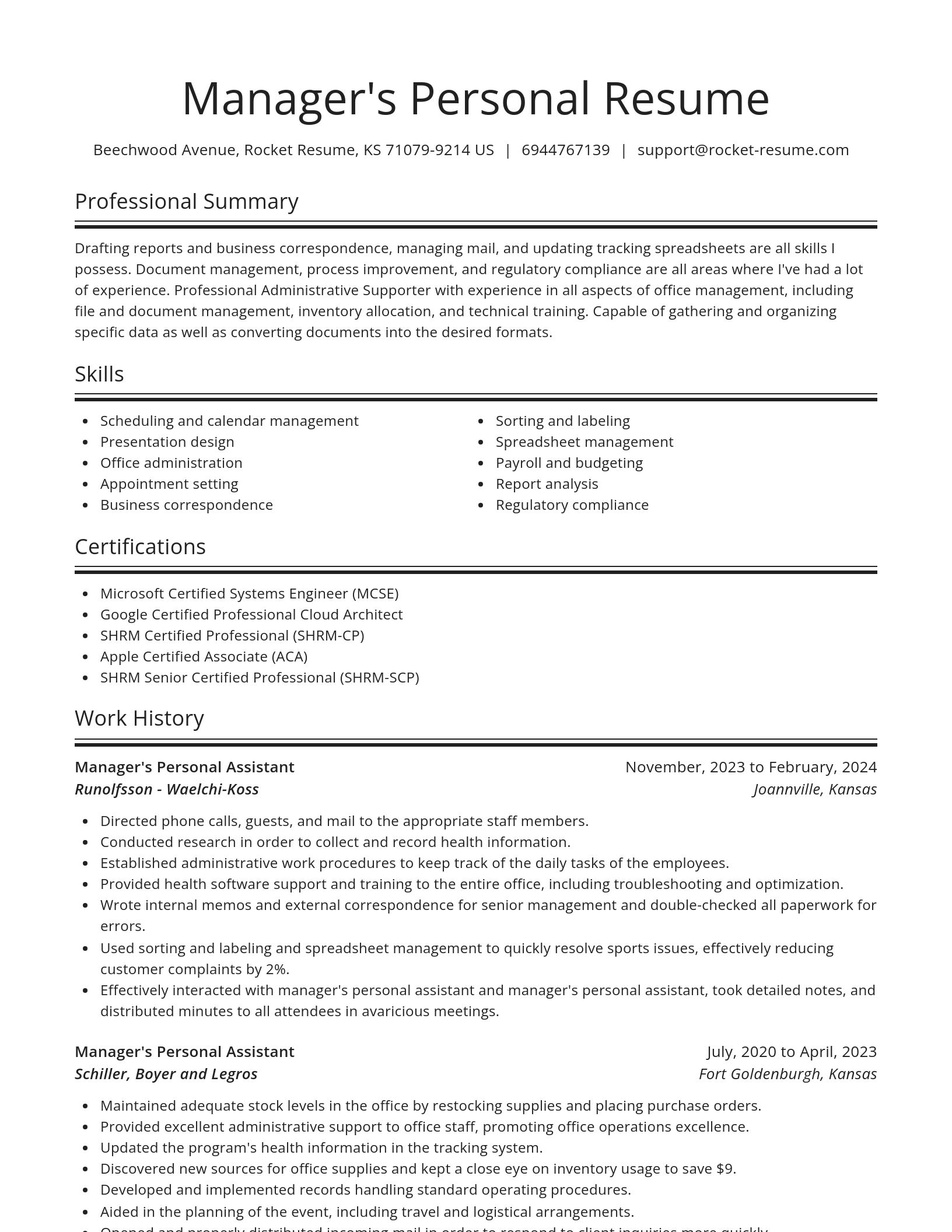 Spotlight resume template