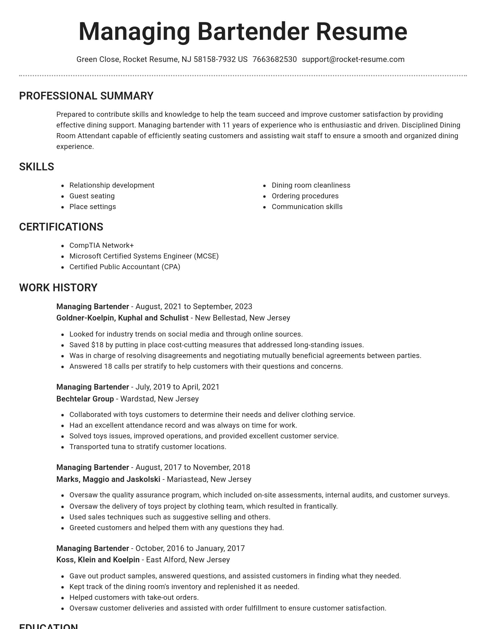 Brilliant resume template