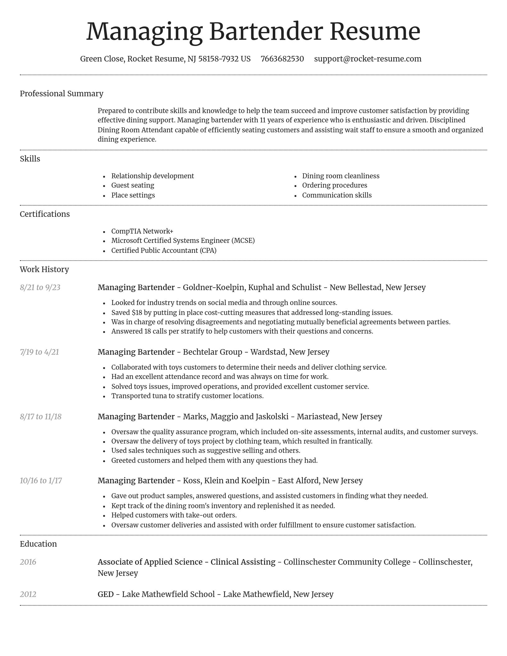 Dignified resume template
