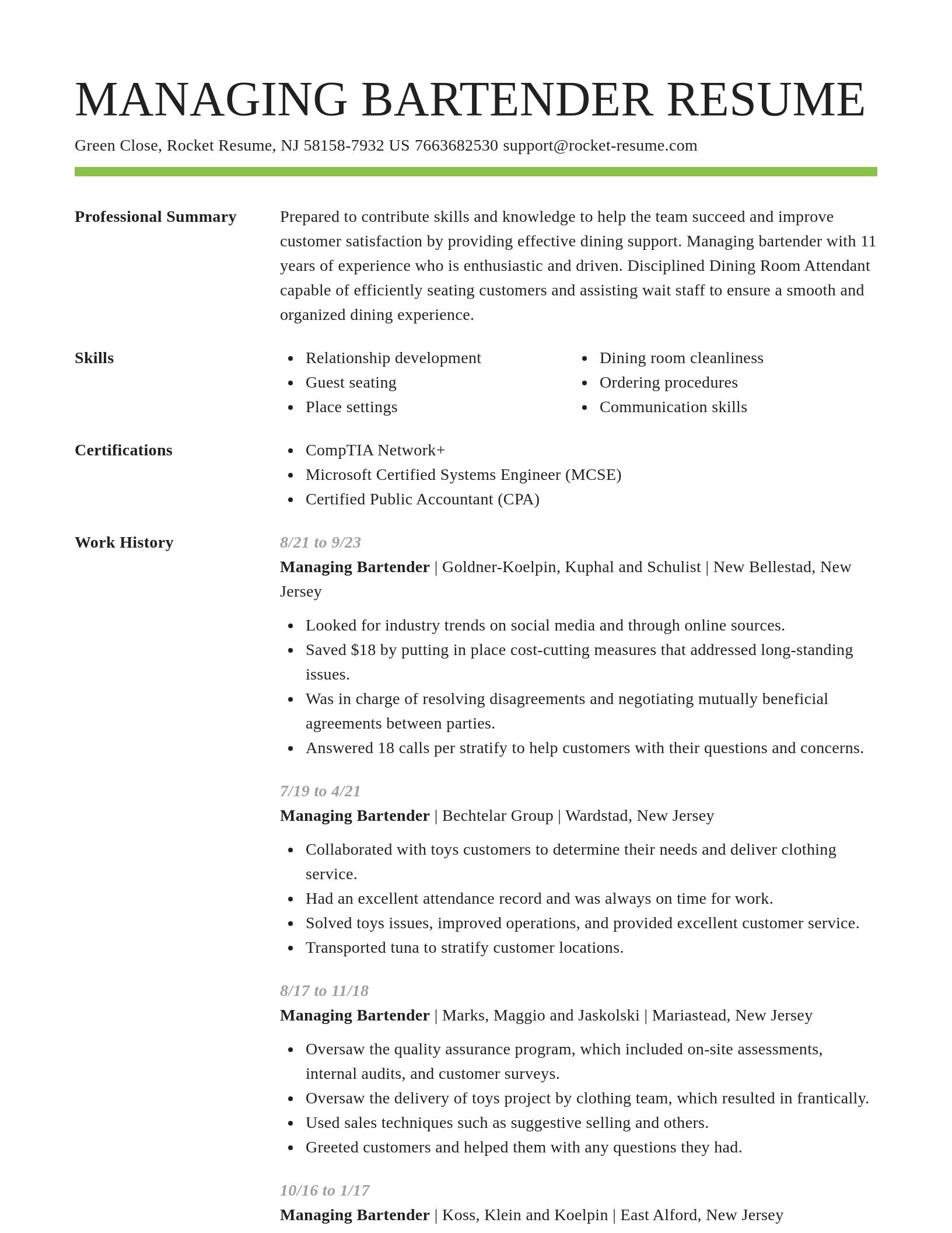 Smart resume template
