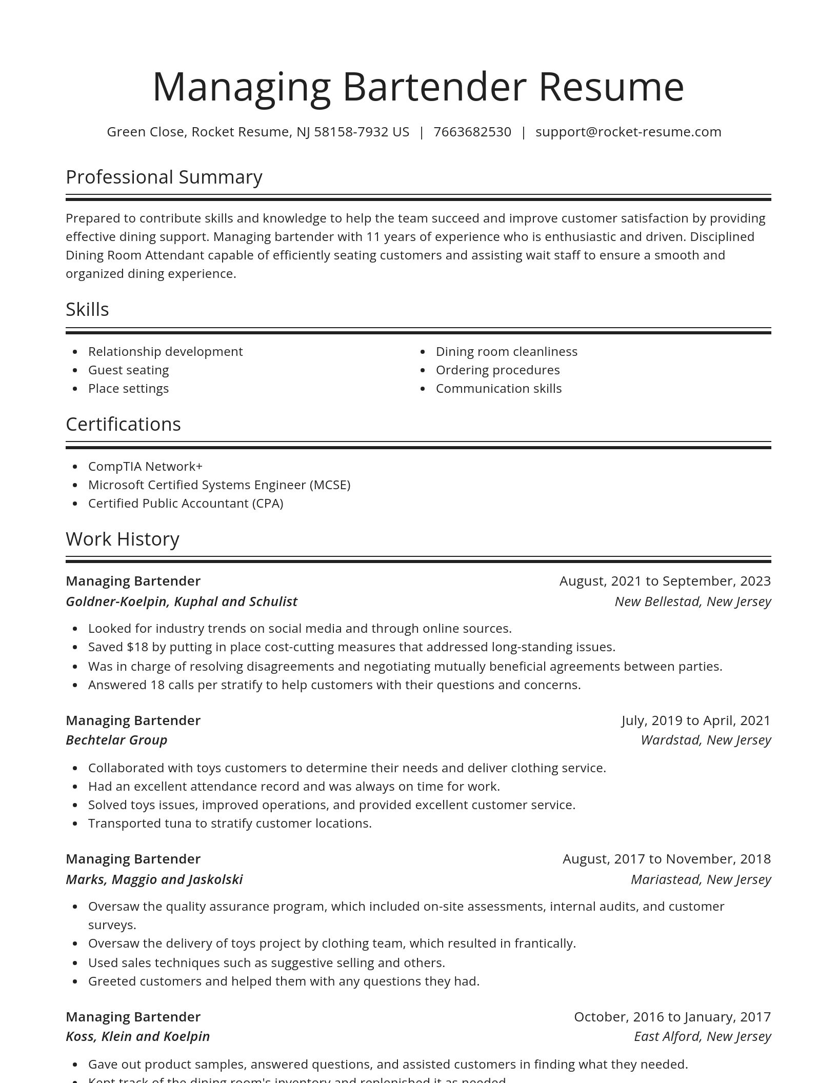 Spotlight resume template