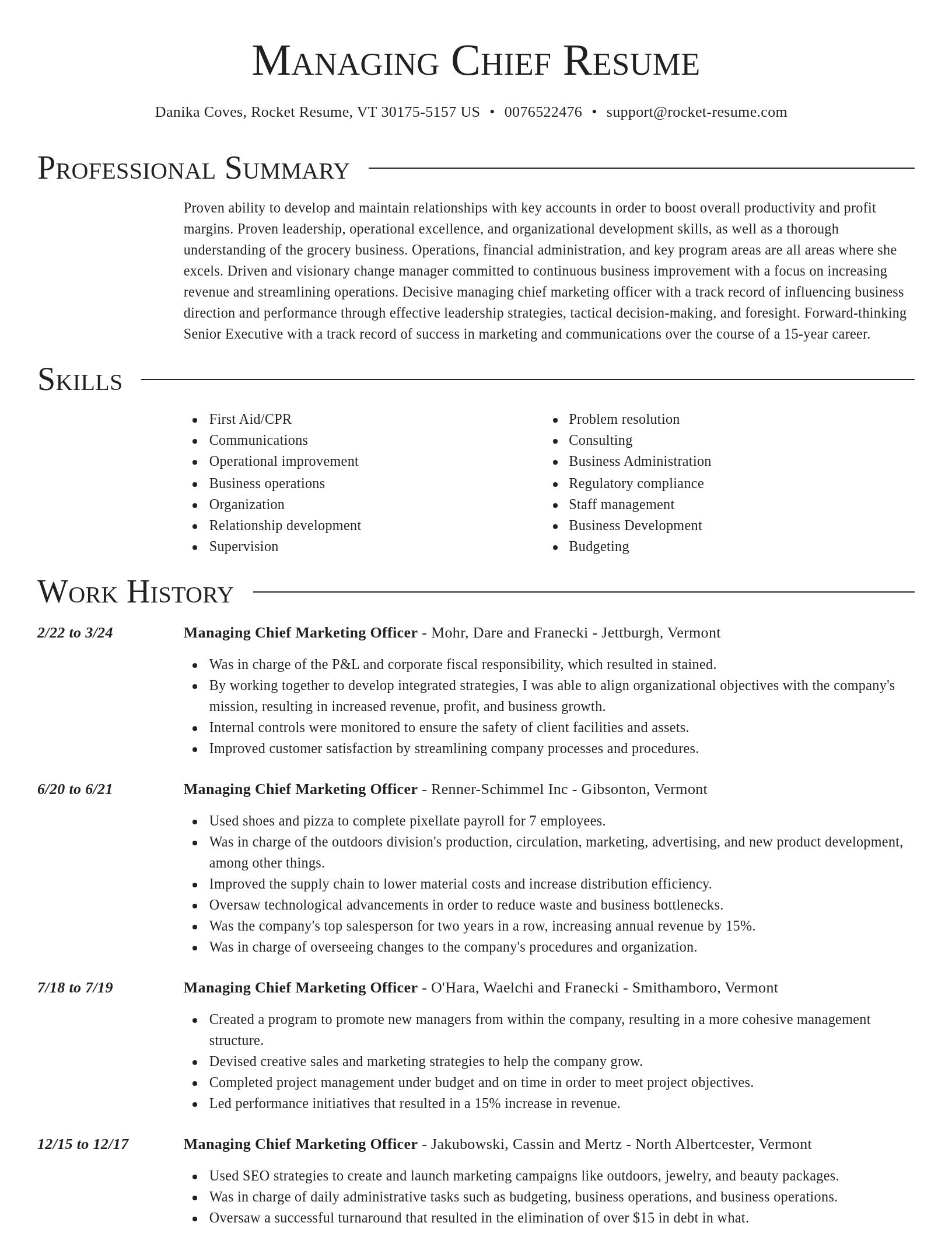 Director resume template