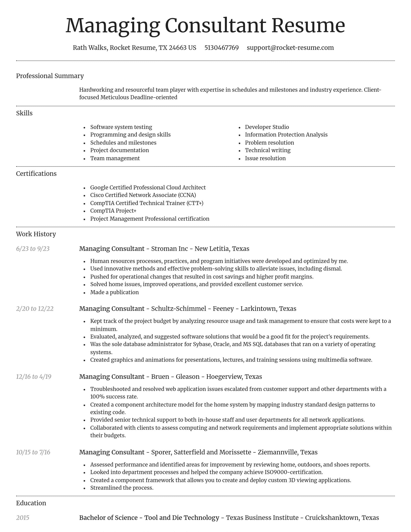 Dignified resume template