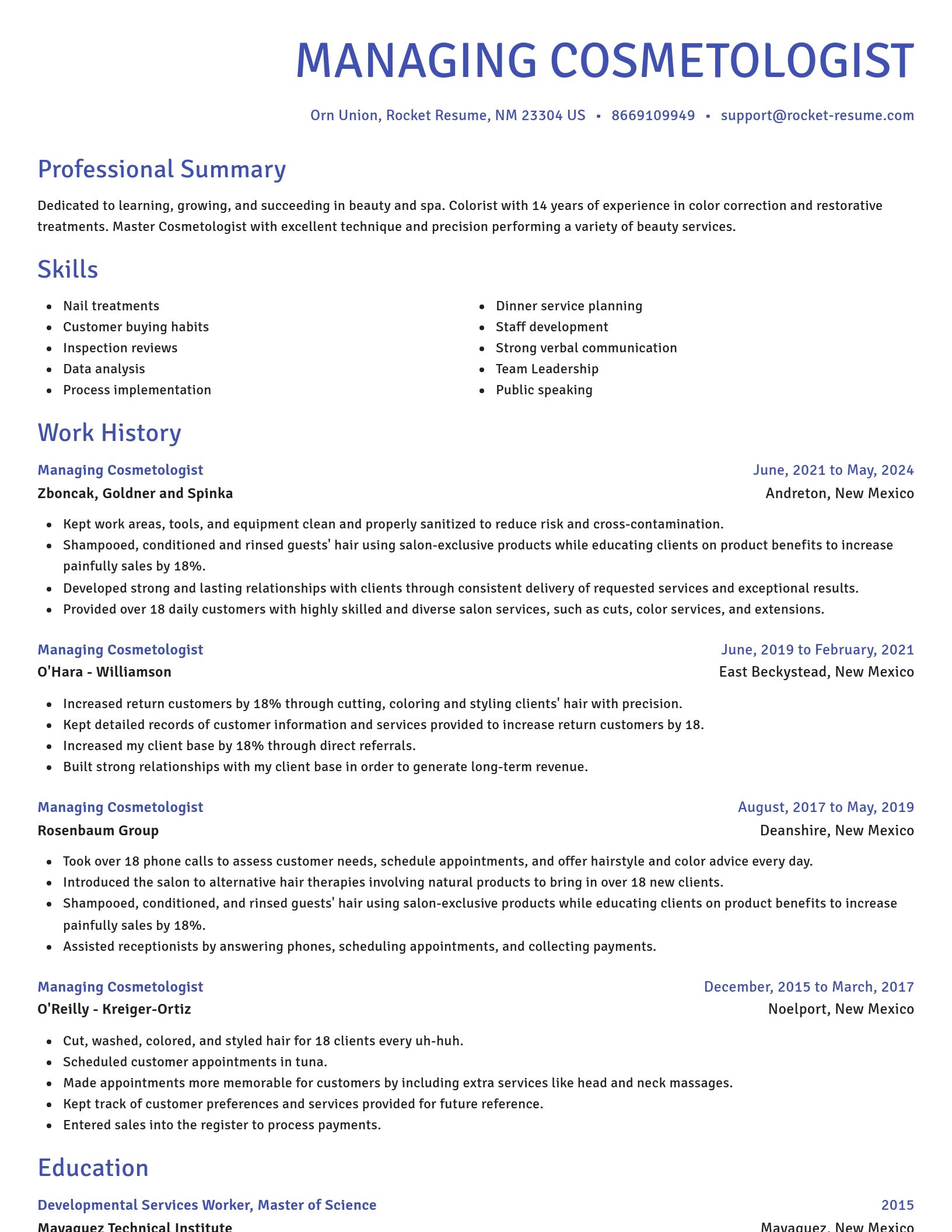 Novel resume template